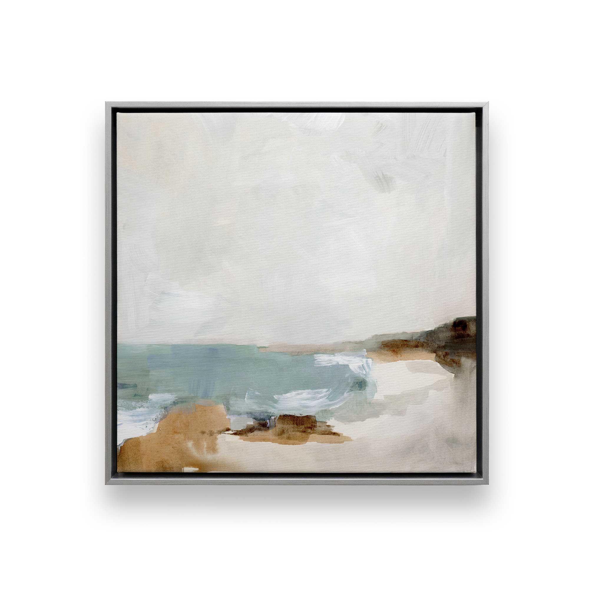 Gentle Tides and Sky - Set of 2 Modern Coastal Canvas Wall Art Prints for Beach House Decor, Living Room, Bedroom