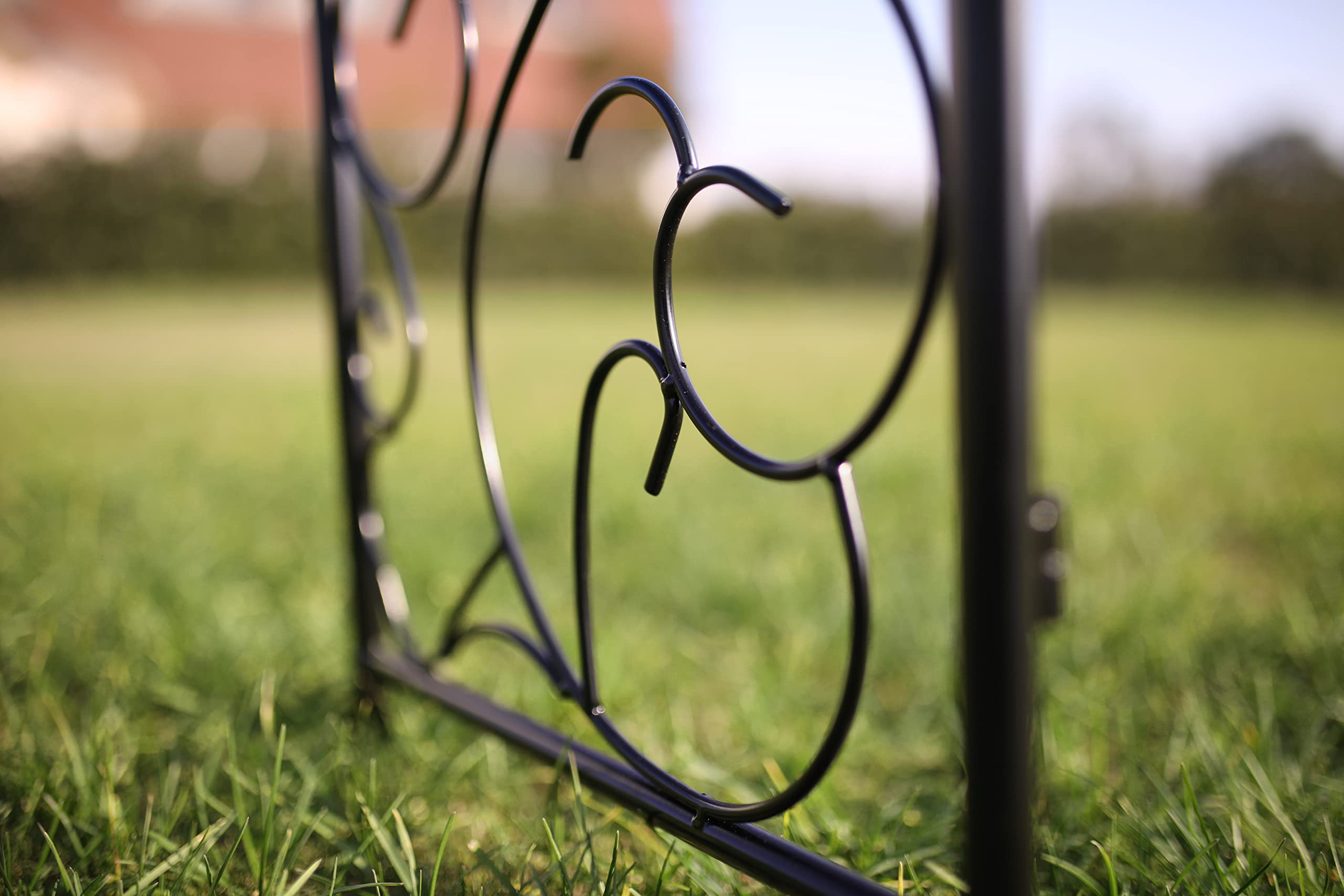 7.5 ft Tall x 4.2 ft Wide Steel Garden Arch with Gate - Rust-Resistant Outdoor Arbor for Climbing Roses, Ivy & Vines - Perfect for Backyard, Lawn & Wedding Decorations