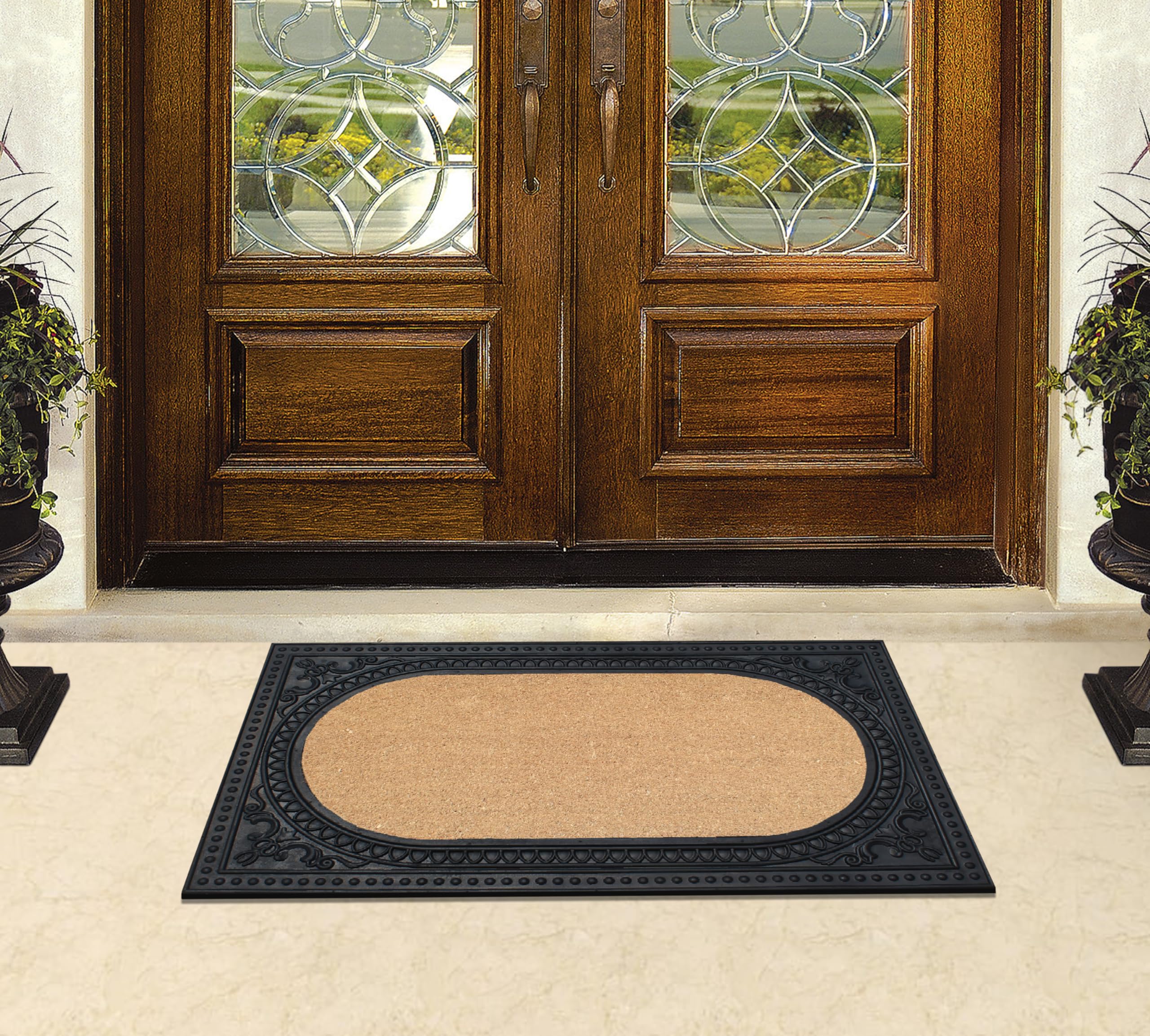 Premium A1HC Entrance Door Mat 23”x38” - Durable Non-Slip Large Outdoor Rug with Rubber Backing - Heavy Duty Thin-Profile Welcome Mat for High Traffic Areas - Perfect for Front Door, Patio, Garage & Mudroom Use