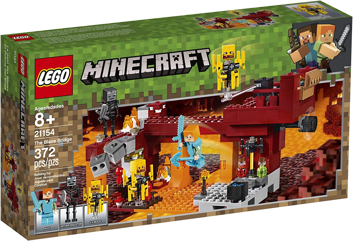 LEGO Minecraft The Blaze Bridge 21154 Building Kit - Creative Construction Toy for Kids & Adults - Perfect for Minecraft Fans & Collectors - Build & Play Scenes from Your Favorite Game