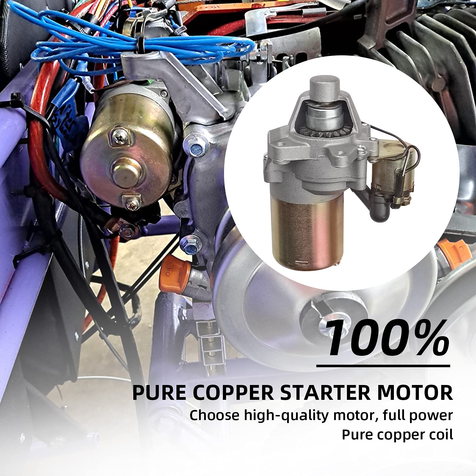 Electric Start Conversion Kit for Honda GX160 GX200 5.5HP 6.5HP Engines - Starter Motor, Flywheel, Key Switch, Ignition Coil & Fan Cover - Perfect for Small Engine Repairs and DIY Upgrades