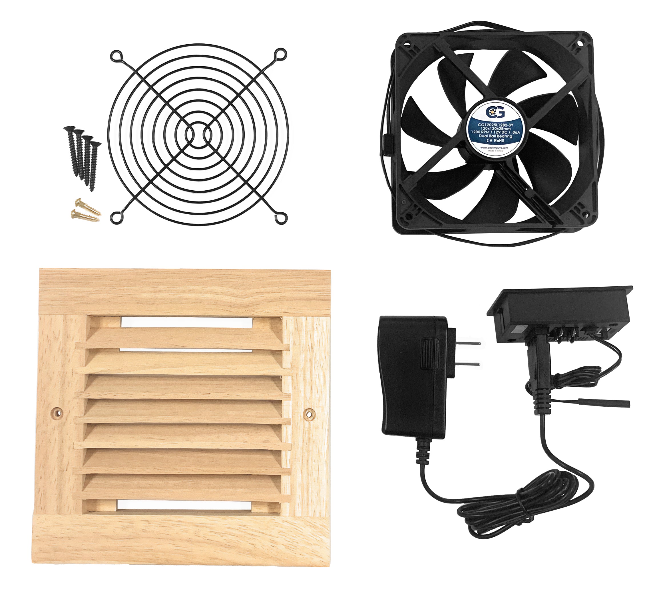 Coolerguys 120mm Single Fan Cooling Kit with Thermal Controller - Perfect for PC Gaming, Computer Case Cooling & Electronics Temperature Control