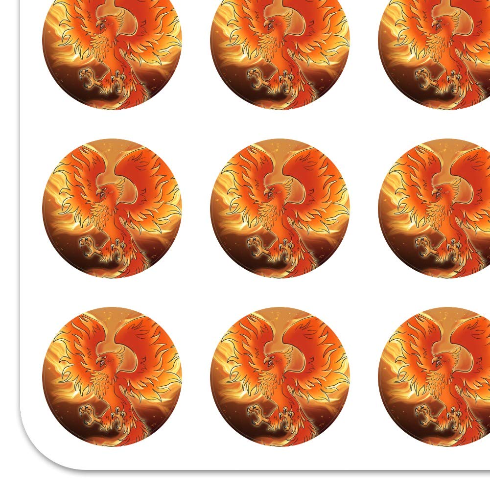 Phoenix Rising from The Flames 1 Inch Clear Stickers for Planner, Calendar, Scrapbooking & Crafting - Perfect for DIY Projects, Journaling & Bullet Journal Decorations