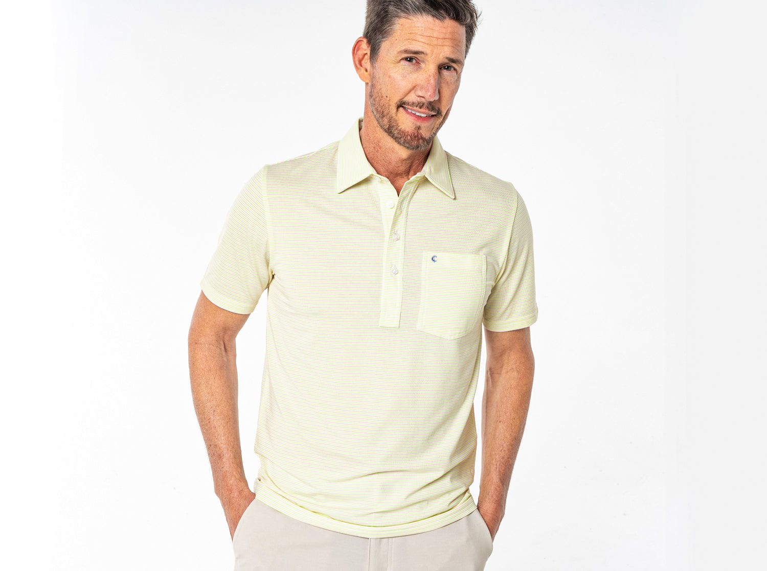 Performance Players Shirt - Hobby Stripe Pink & Green Athletic Top for Casual Wear & Sports Activities