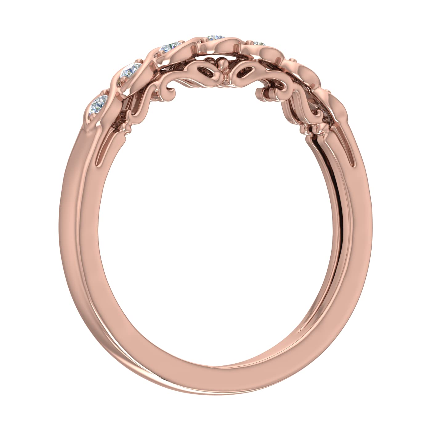 10K Gold Twisted Rope Diamond Wedding Band Ring (0.13 cttw IGI Certified) - Elegant Bridal Jewelry for Engagement, Anniversary & Special Occasions
