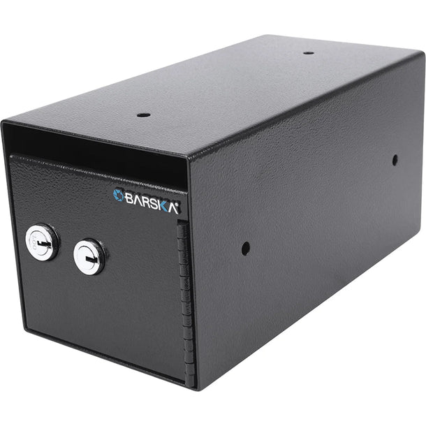 Barska AX13708 Dual Key Under Counter Safe - Secure Cash, Jewelry & Valuables for Home, Office & Retail Use