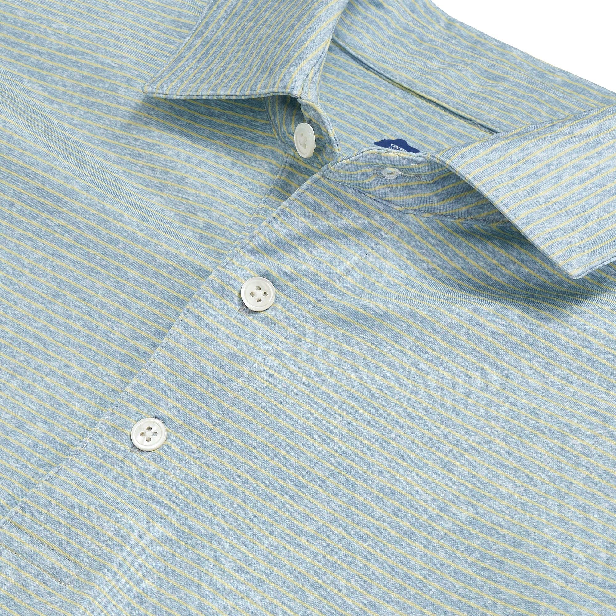 Heathered Birdie Stripe Performance Polo Shirt - Moisture-Wicking & Breathable Golf & Tennis Polo for Men - Perfect for Sports, Casual Wear & Outdoor Activities