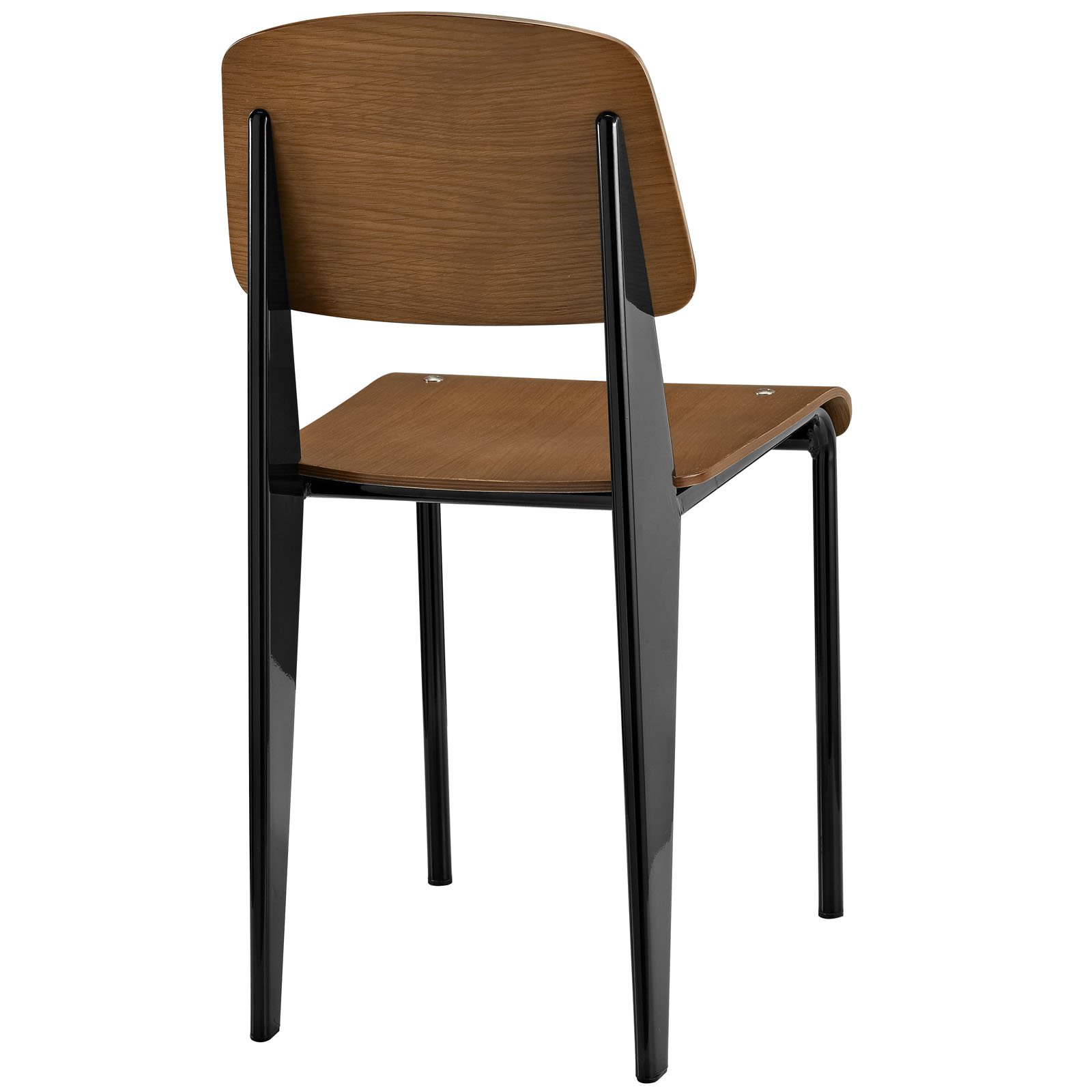 Modway Cabin Modern Wood & Metal Dining Chair - Walnut Black Finish - Perfect for Kitchen, Dining Room & Home Office