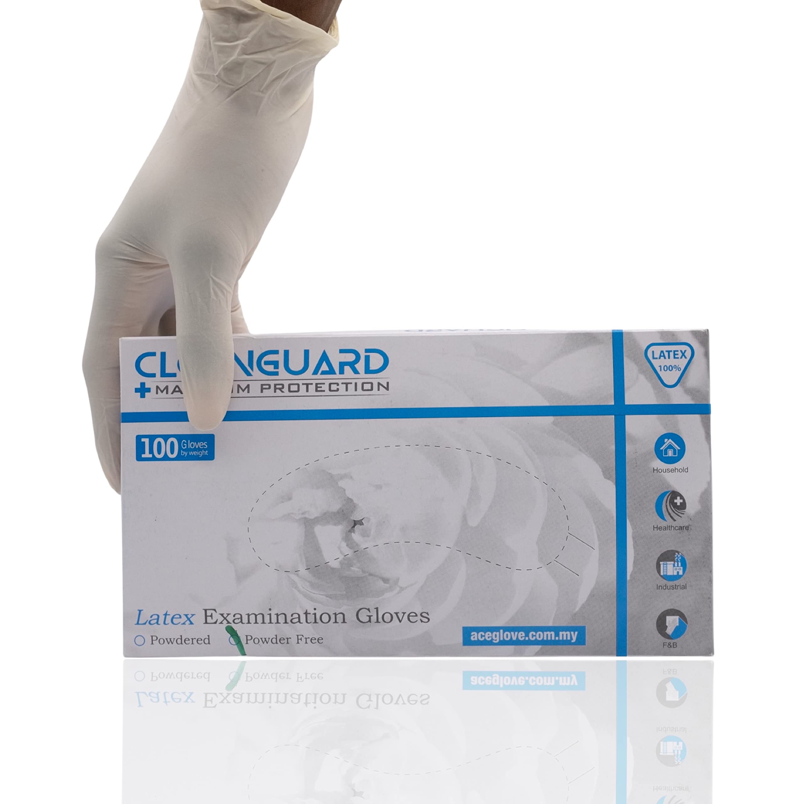 White Cleanguard® Medical Nitrile Exam Gloves - 1000 Pack (10 x 100) Disposable Non-Sterile Safety Gloves for Healthcare, Food Service, Salon & Dental Use - Small Size - Ideal for Medical Exams, Food Handling, Cleaning & Beauty Treatments