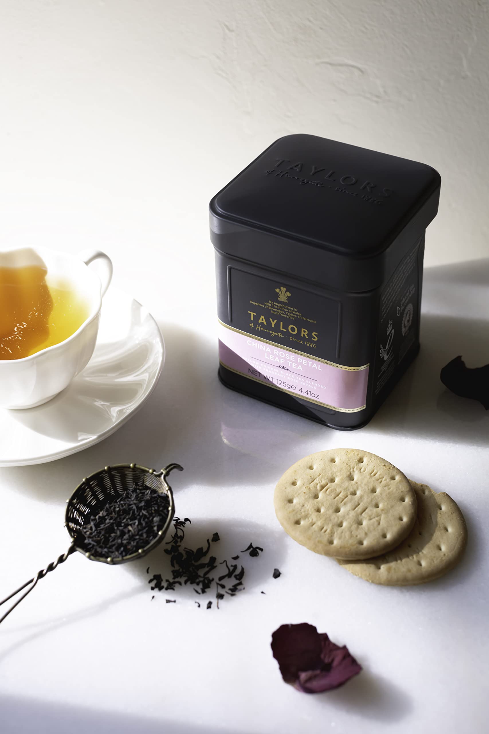 Taylors of Harrogate China Rose Petal Loose Leaf Tea - 4.41oz (125g) Premium Floral Tea Tin | Perfect for Afternoon Tea, Relaxation & Gifts