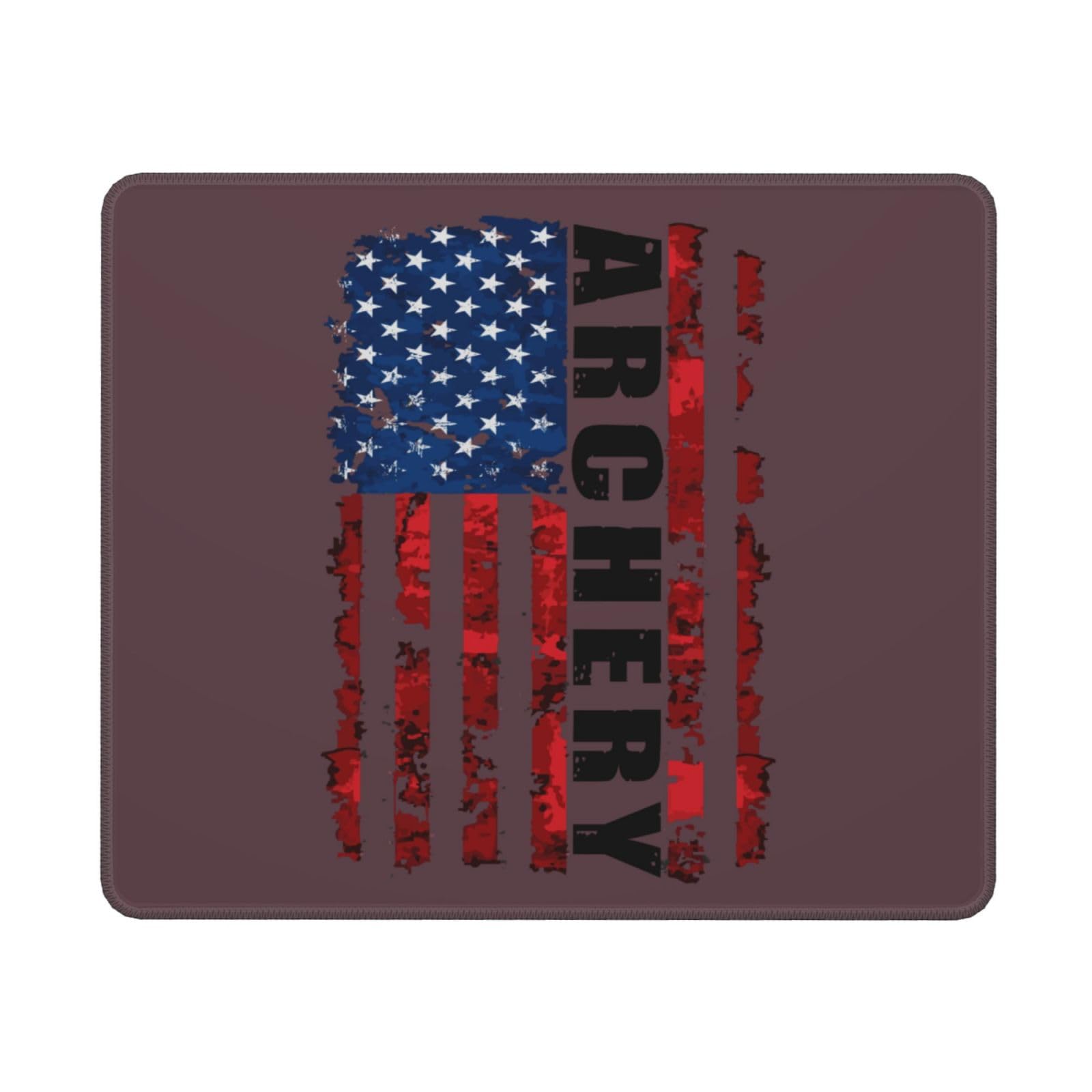 Vintage USA Flag Archery Mouse Pad - Waterproof, Non-Slip Rubber Gaming Mousepad 10x12 Inch for Laptop & Office Use - Perfect for Gamers, Archery Enthusiasts & Patriotic Decor