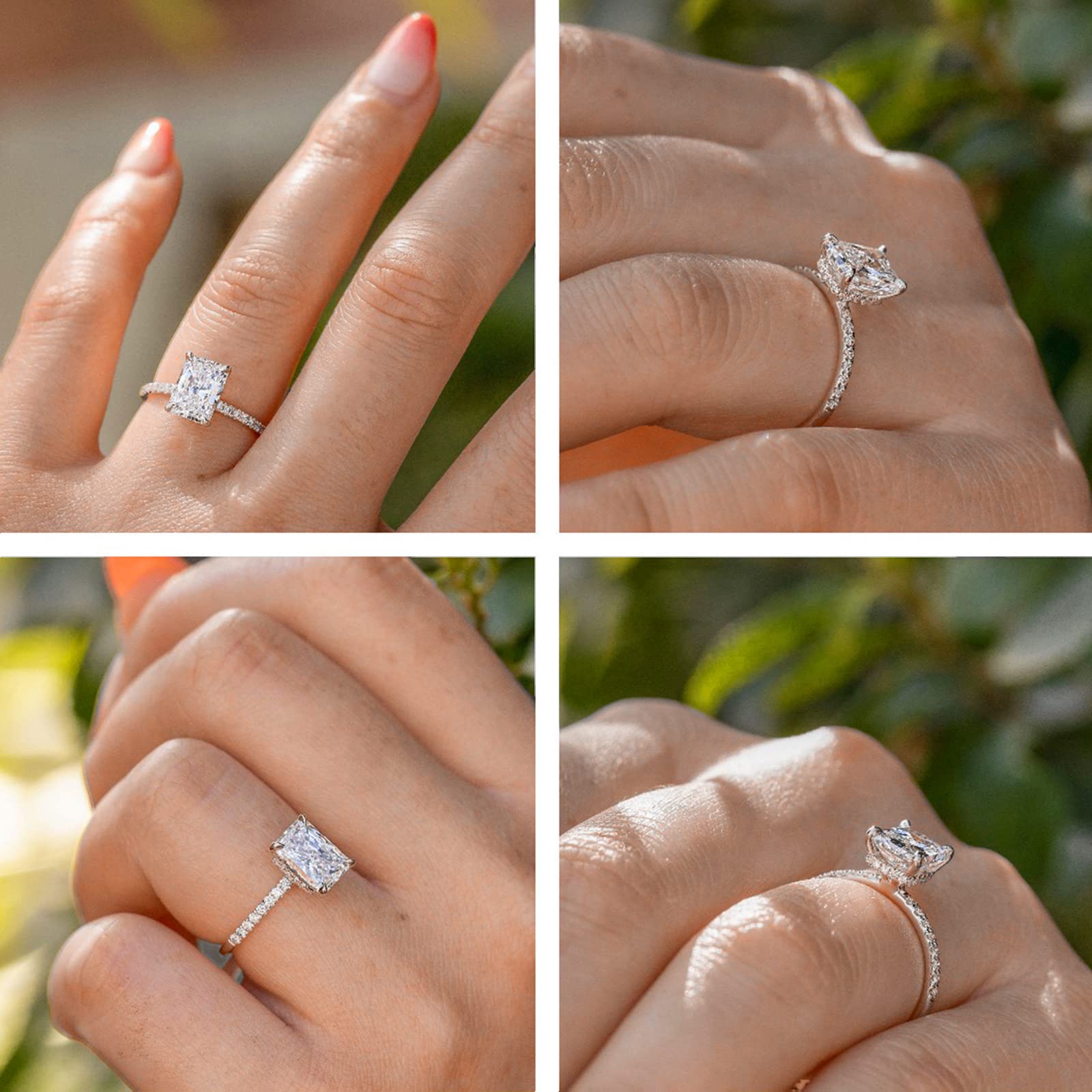 3CT Emerald Cut Moissanite Engagement Ring - D Color VVS1 Clarity Radiant Cut Wedding Ring for Women | Perfect for Proposals, Anniversaries & Special Occasions