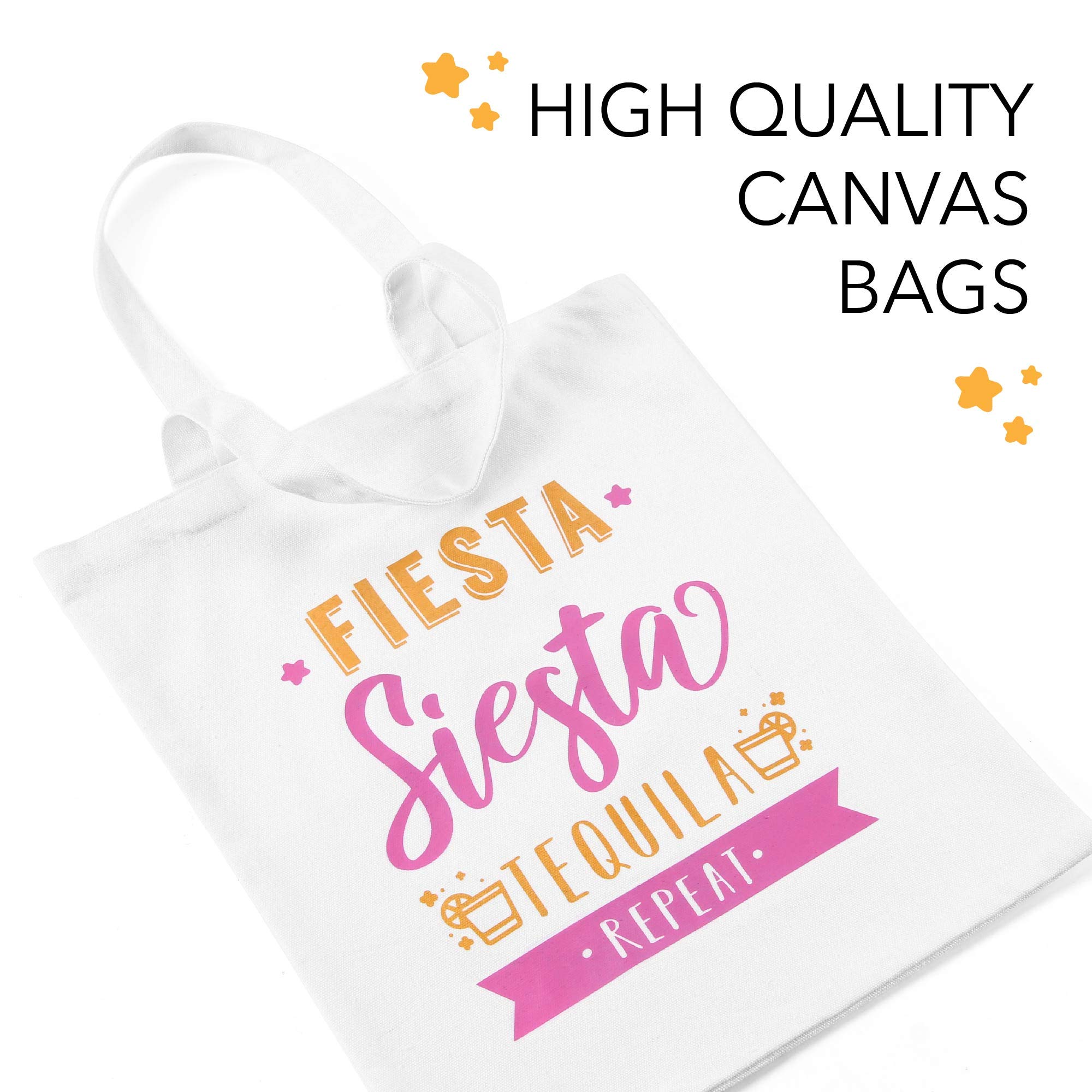 Pop Fizz Designs Final Fiesta Bridesmaid Tote Bags - Premium Canvas Wedding Party Gift for Bachelorette, Bridal Shower & Rehearsal Dinner - Perfect for Bride Squad & Maid of Honor