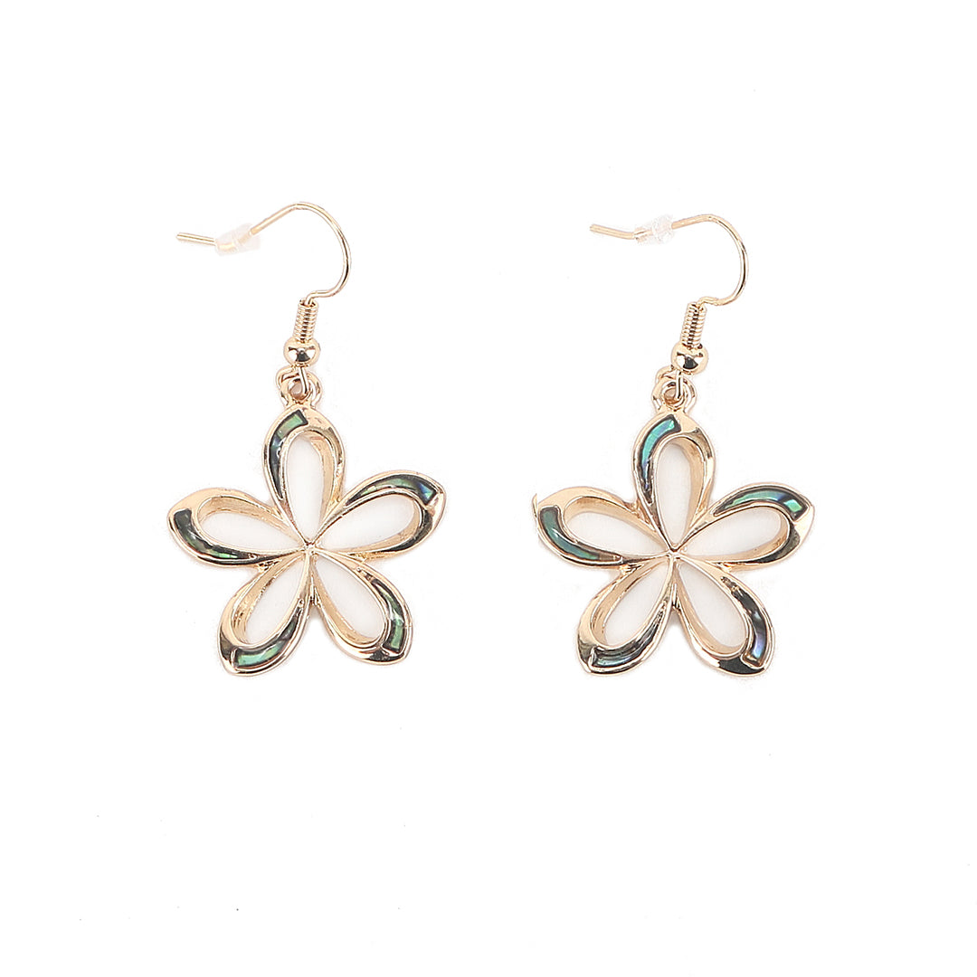 Makamae Tiare Gold Earrings for Women - Handmade Hawaiian Jewelry - Perfect for Weddings, Parties & Special Occasions