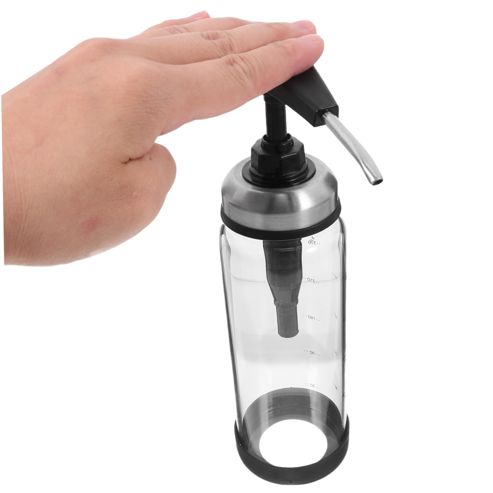 DOITOOL 300ml Leakproof Glass Sauce Pump Bottle - Olive Oil Dispenser, Condiment Container for Kitchen, Ketchup, Mustard & Sauces - Perfect for Restaurants, Home Cooking & Salad Dressing