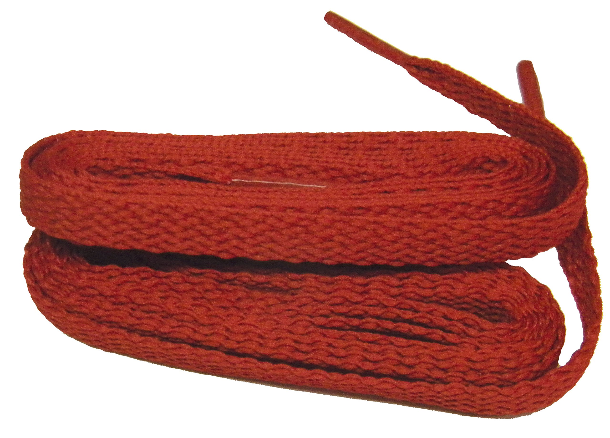 2 Pair - Fire Engine Red Pro Athletic Flat 8mm Wide Sneaker Laces (72 Inch/183cm) - Durable Shoestrings for Running Shoes, Basketball Sneakers & Casual Wear
