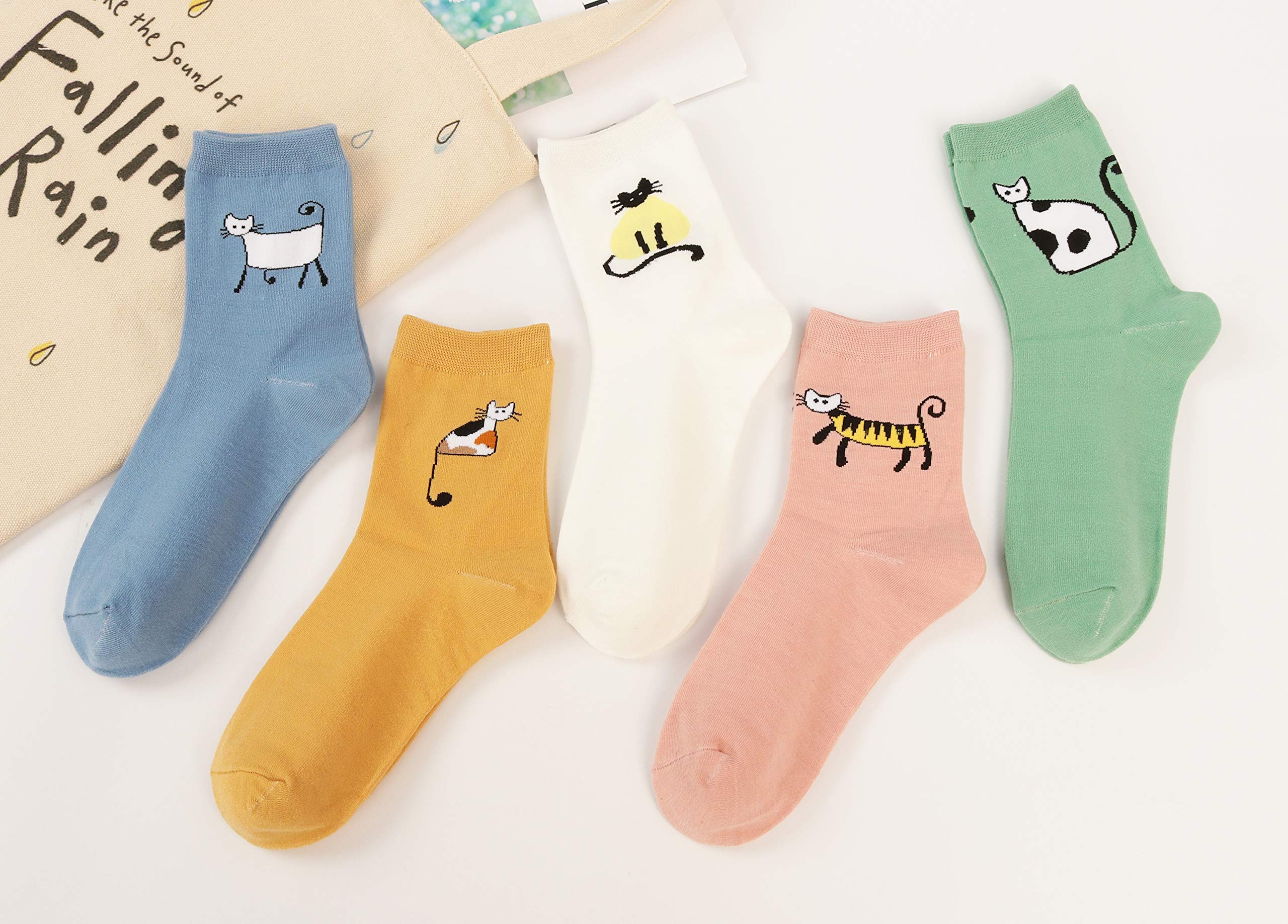 Leotruny Women's Cute Cat Socks - Funny Animal Novelty Crew Socks for Women & Girls with Gift Box | Perfect for Gifts, Cosplay & Casual Wear