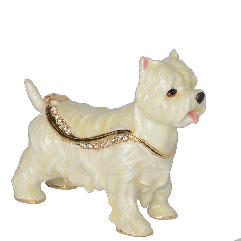 Westie Dog Jewelry Box - Handcrafted Miniature Sculpture Trinket Box for Jewelry & Keepsakes - Perfect for Home Decor, Gift Giving & Dog Lover Collections