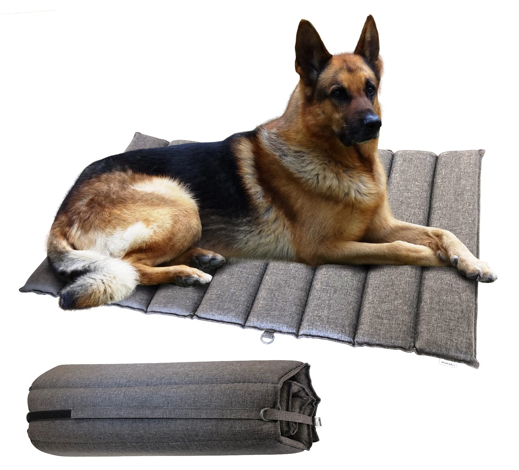 **Foreman Foldable Dog Bed - Waterproof Travel Pet Mattress for Indoor & Outdoor Use - Heavy Duty, Durable & Portable Dog Bed with Foam Mattress - Ideal for Camping, Hiking & Home Comfort - XL 42
