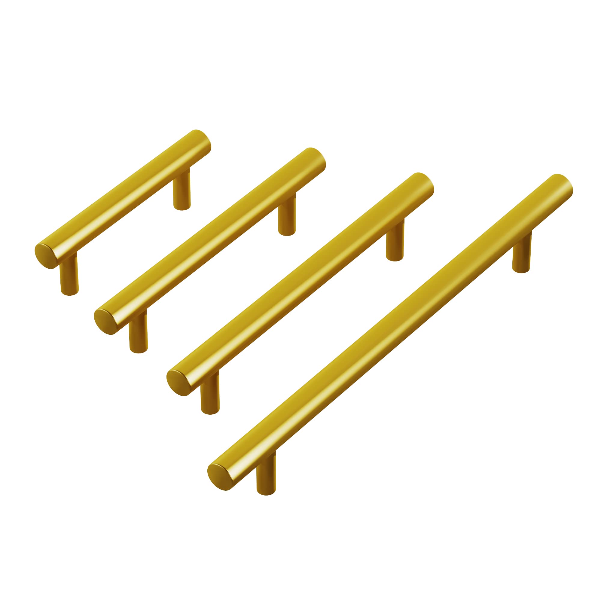 25 Pack Dowell True Solid Stainless Steel Cabinet Handles - 3/8 Inch Slim Euro Style Bar Pulls (C-C 20-1/8