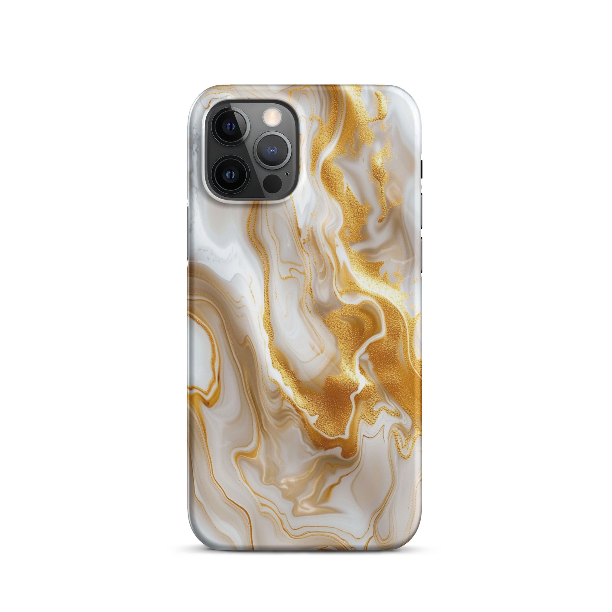 Elegant Gold Marble Snap Case for iPhone 14/13/12/11 Pro Max - Stylish Protective Cover with Secure Fit - Perfect for Daily Use, Work & Travel