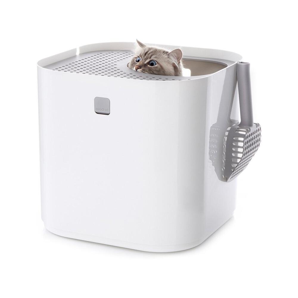 Modkat Cat Litter Box - Modern Enclosed Cat Litter Box with Top Entry, Odor Control & Easy Cleaning - Perfect for Small Spaces & Multi-Cat Homes (Use for Indoor Cats, Apartments & Pet-Friendly Spaces)