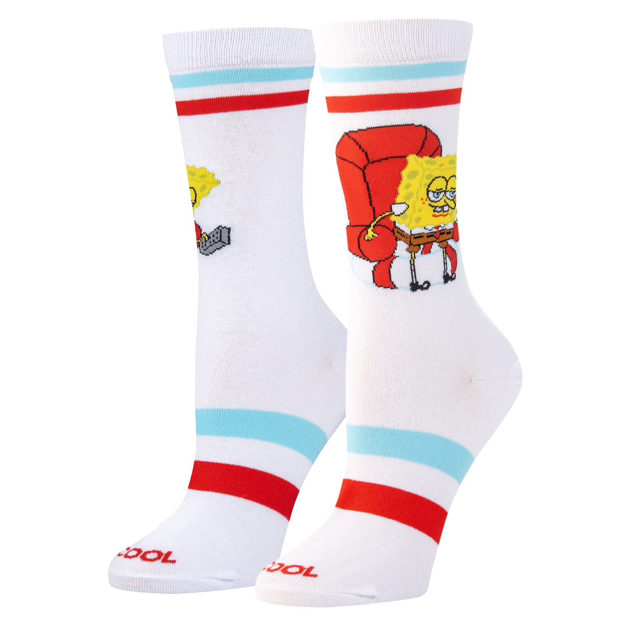 Funny SpongeBob 'Imma Head Out' Graphic Print Women's Crew Socks - Large Size Comfortable Casual Wear for Everyday, Gifts & Cosplay