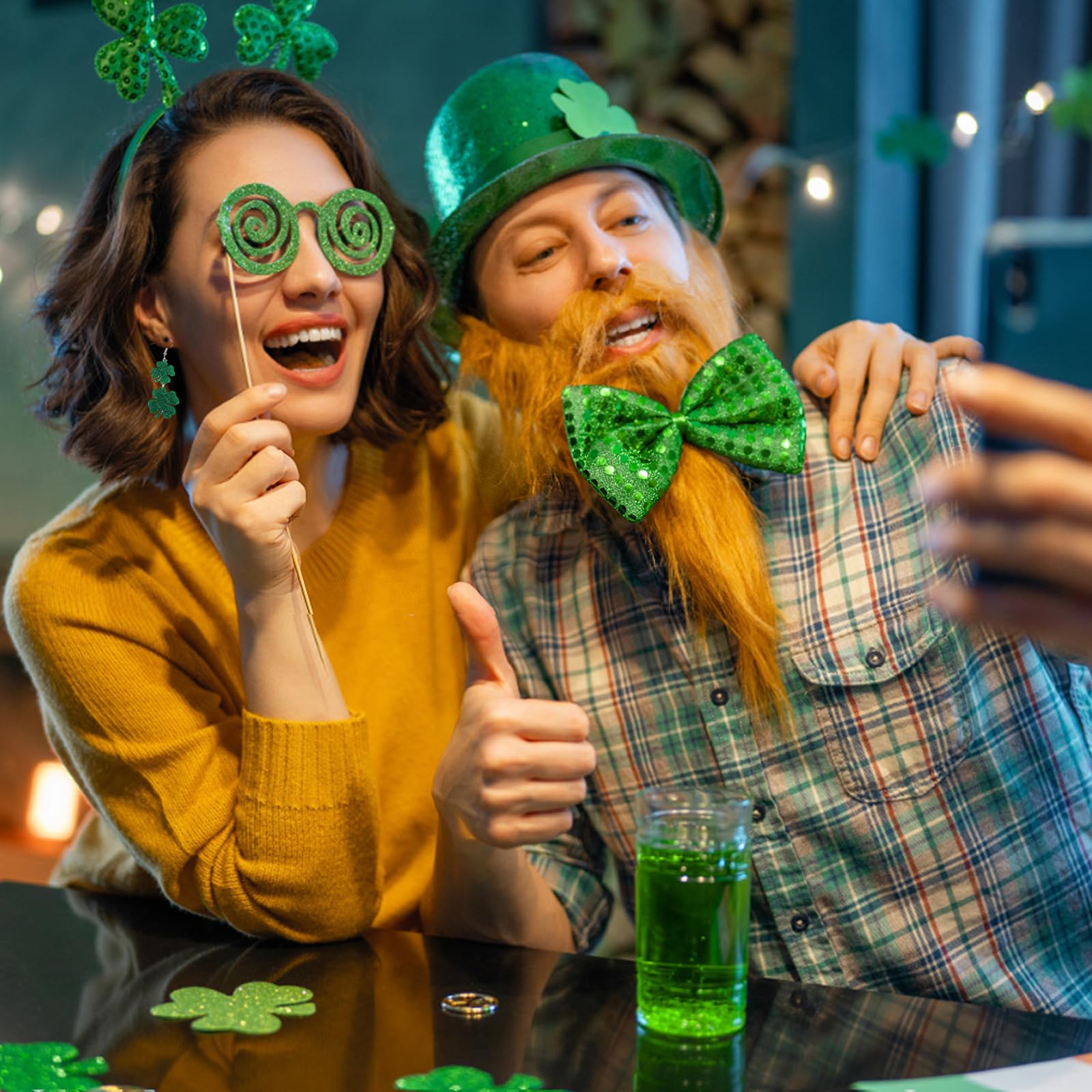 St. Patrick's Day Earrings for Women - Lucky Clover Shamrock Drop Dangle Stud Earrings - Perfect for Irish Themed Parties, Festivals & St. Paddy's Day Celebrations