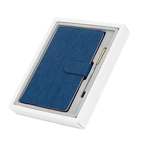 Premium A5 Hardcover Notebook - Thick Ruled Paper, Leather Belt Buckle Design, Retro Business Journal for College Students | Perfect for Classroom Notes, Office Meetings & Creative Writing (Blue)