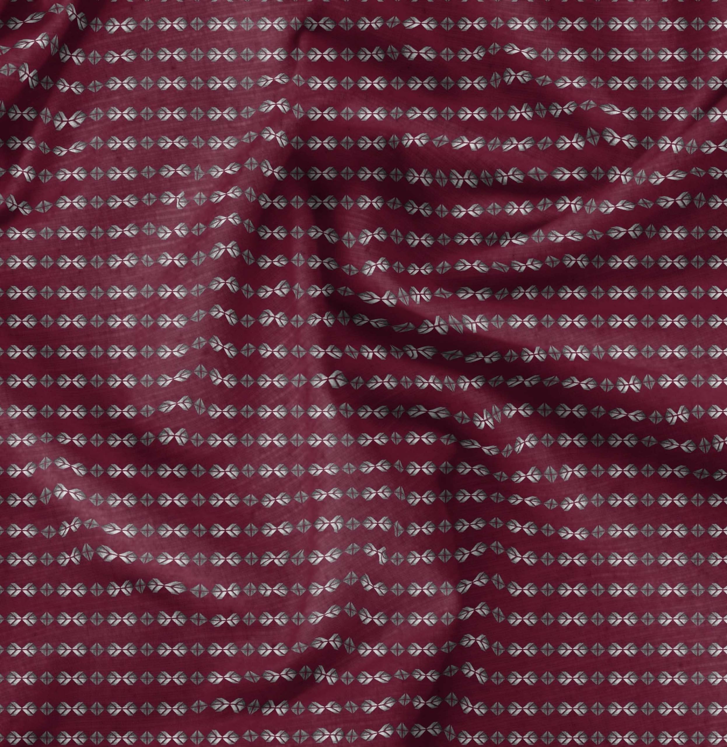 Soimoi Moss Georgette Red Fabric by The Yard - 42 Inch Wide Geometric Printed Fabric for Dresses, Scarves & Home Decor - Modern Triangle Art Design for DIY Sewing & Creative Crafts