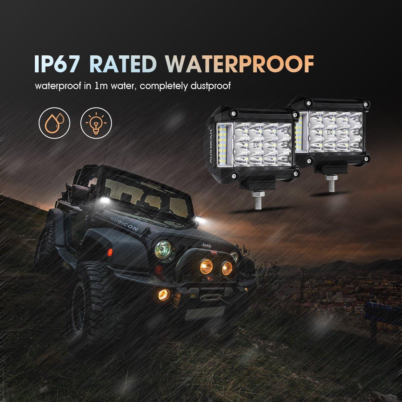 2-Pack 36W Side Shooter LED Pod Lights Combo Beam for SUV ATV UTV Trucks Pickup Boats - Off-Road, Marine & Outdoor Adventure Lighting