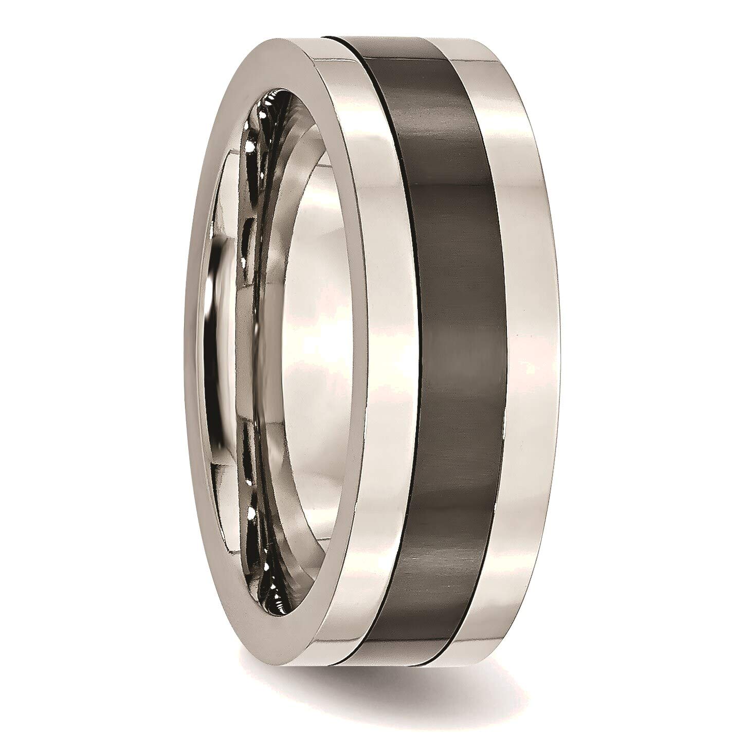 Bonyak Stainless Steel & Black Ceramic Ring for Men & Women - Size 11 Wedding Band, Anniversary Gift, Fashion Jewelry for Everyday Wear