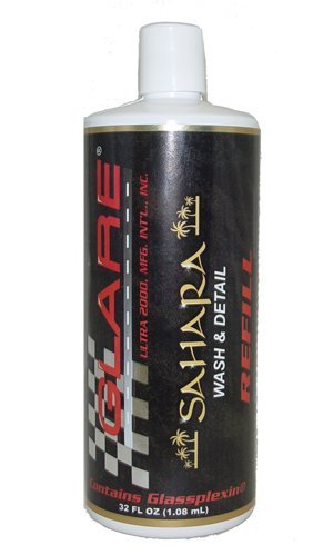 GLARE® Sahara Wash and Detail Spray - 32 oz Bottle for Car Detailing, Motorcycle Cleaning & RV Maintenance | Waterless Wash & Wax Formula for Shine & Protection