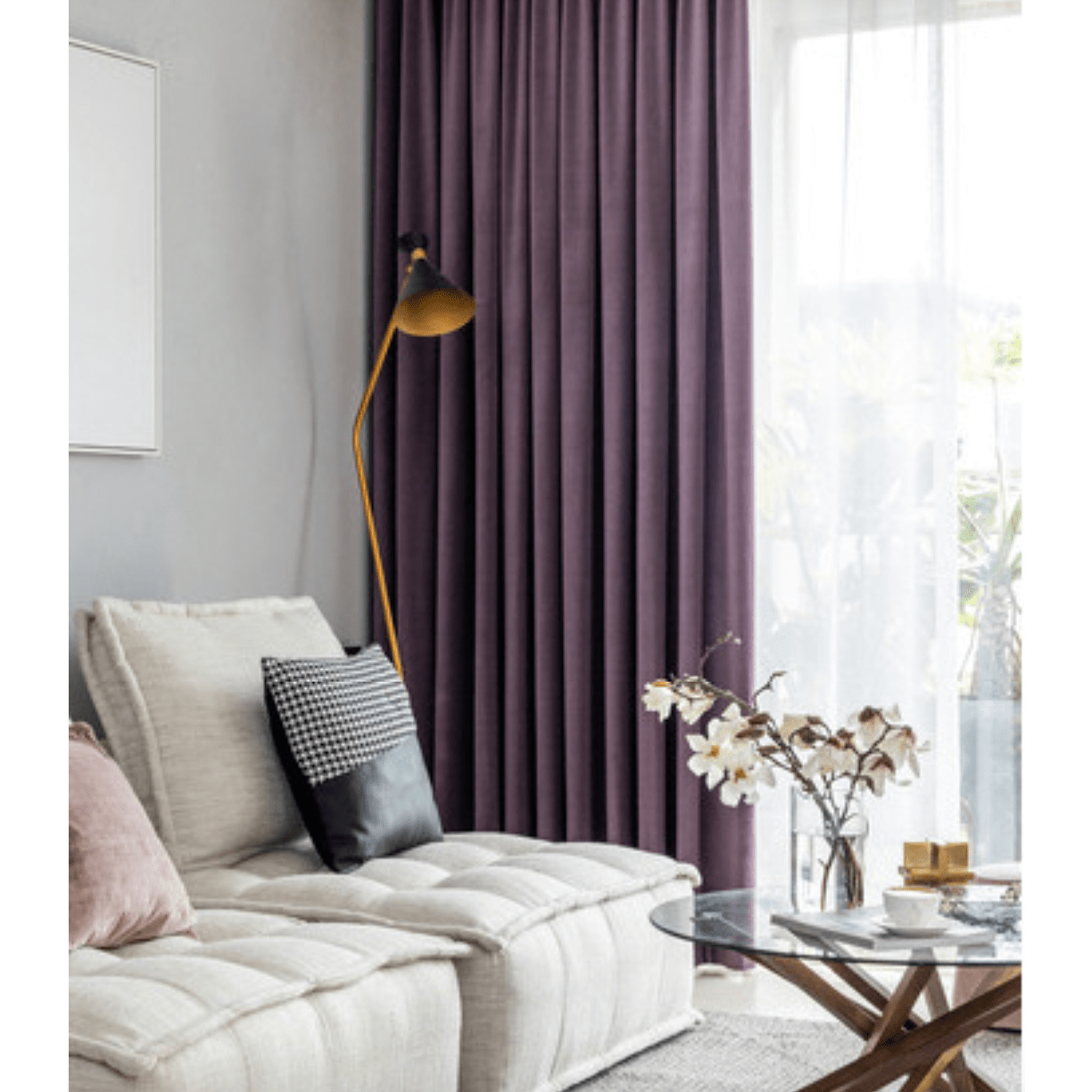 Luxury Velvet Curtains for Living Room & Bedroom - Soft Plush Blackout Drapes with Thermal Insulation, Purple (84 Inch Length) - Perfect for Home Decor, Noise Reduction & Light Blocking