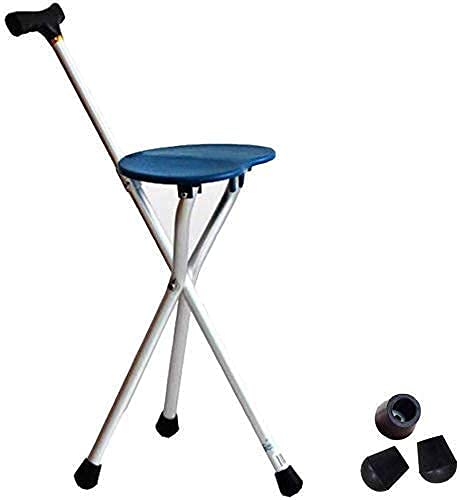 THj Heavy Duty Folding Cane Seat - Adjustable Aluminum Alloy Walking Stick with Stool - Portable Mobility Aid for Seniors & Hiking - Ideal for Outdoor Activities, Travel, and Daily Support