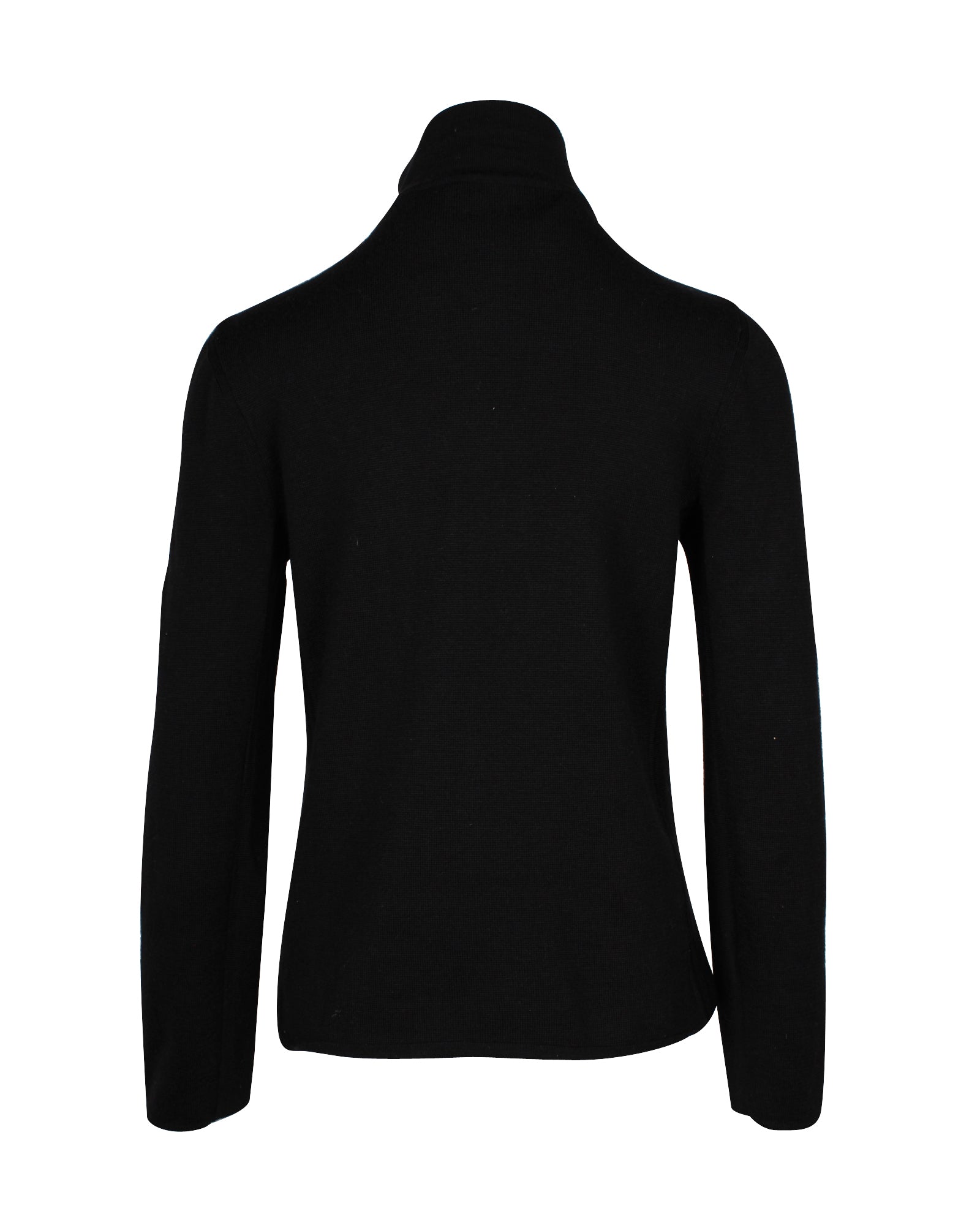 Max Mara Zipped Mock Neck Sweater - Women's Black Virgin Wool Pullover for Fall & Winter | Office Wear & Casual Outfits