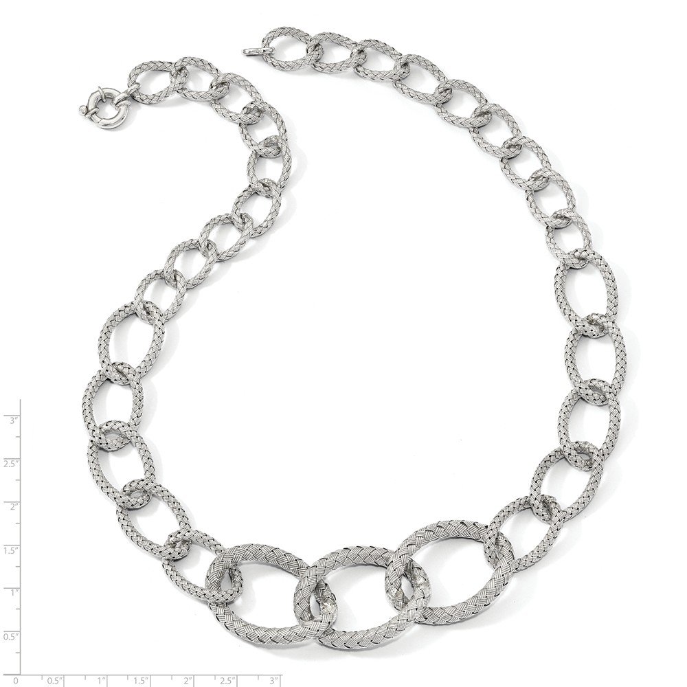 Sonia Jewels 925 Sterling Silver Woven Necklace Chain 22