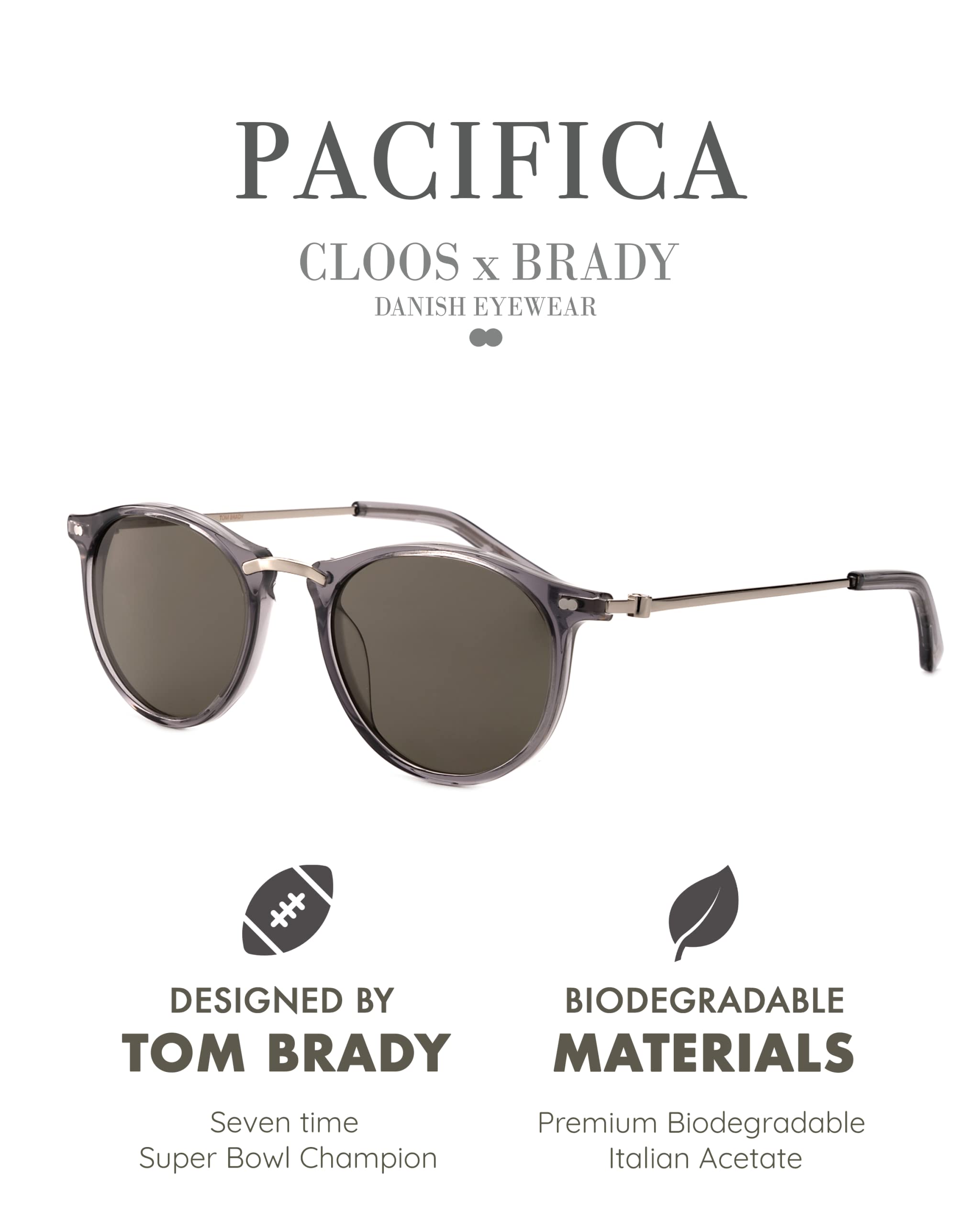 Christopher Cloos Pacifica Grey Tonic Polarized Sunglasses for Men & Women - UV Protection, Lightweight & Stylish - Perfect for Driving, Beach & Outdoor Activities