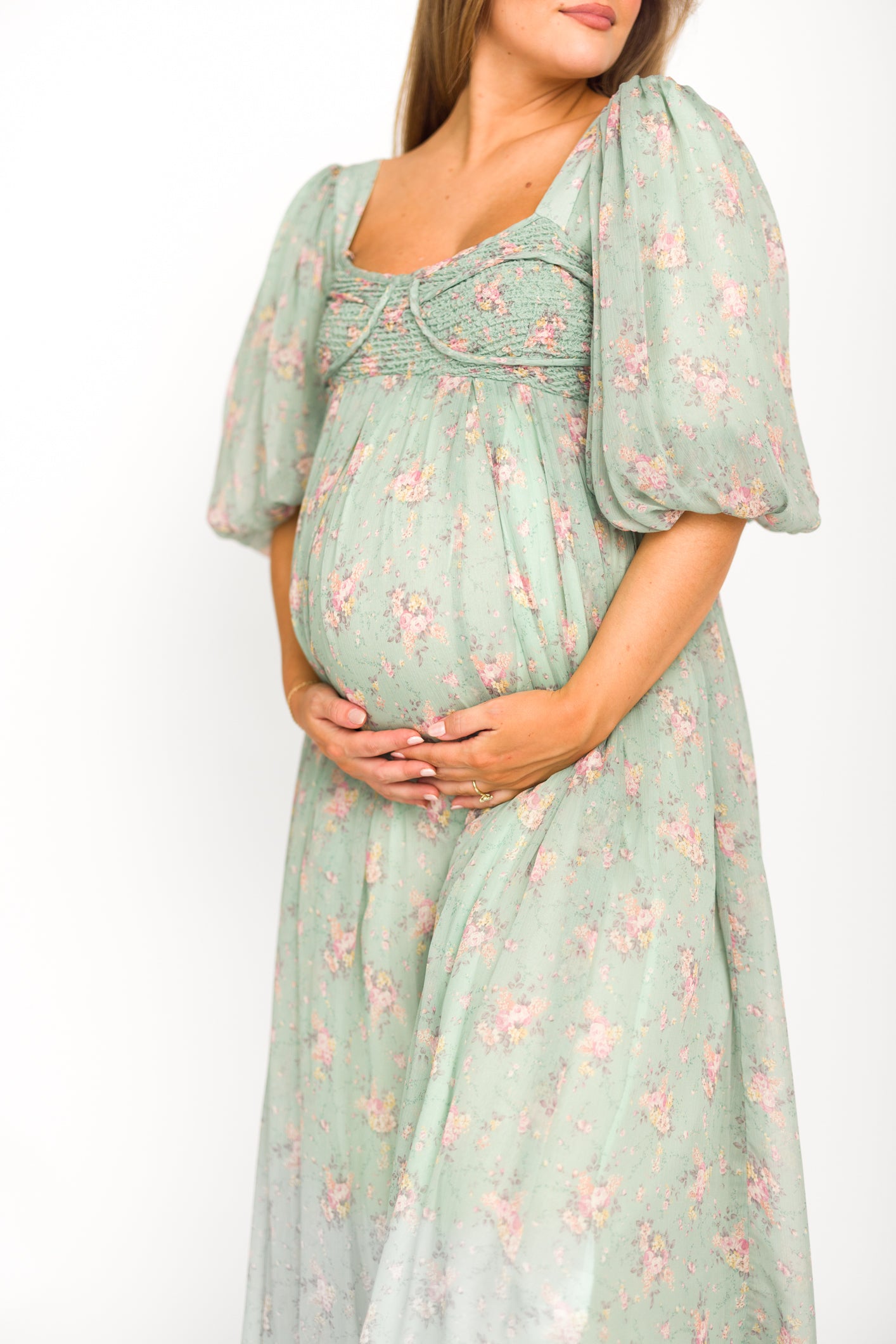 Turquoise Floral Harlow Maxi Dress - Bump Friendly Maternity & Inclusive Sizing (S-3XL) for Women | Perfect for Beach Vacations, Summer Weddings & Casual Outings