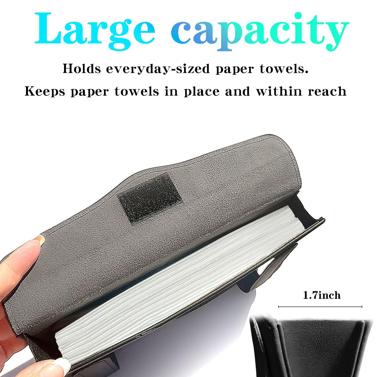 Diamond Car Visor Tissue Holder - PU Leather Sun Visor Napkin Organizer for Masks & Wipes (Black) | Perfect for Road Trips & Daily Commute