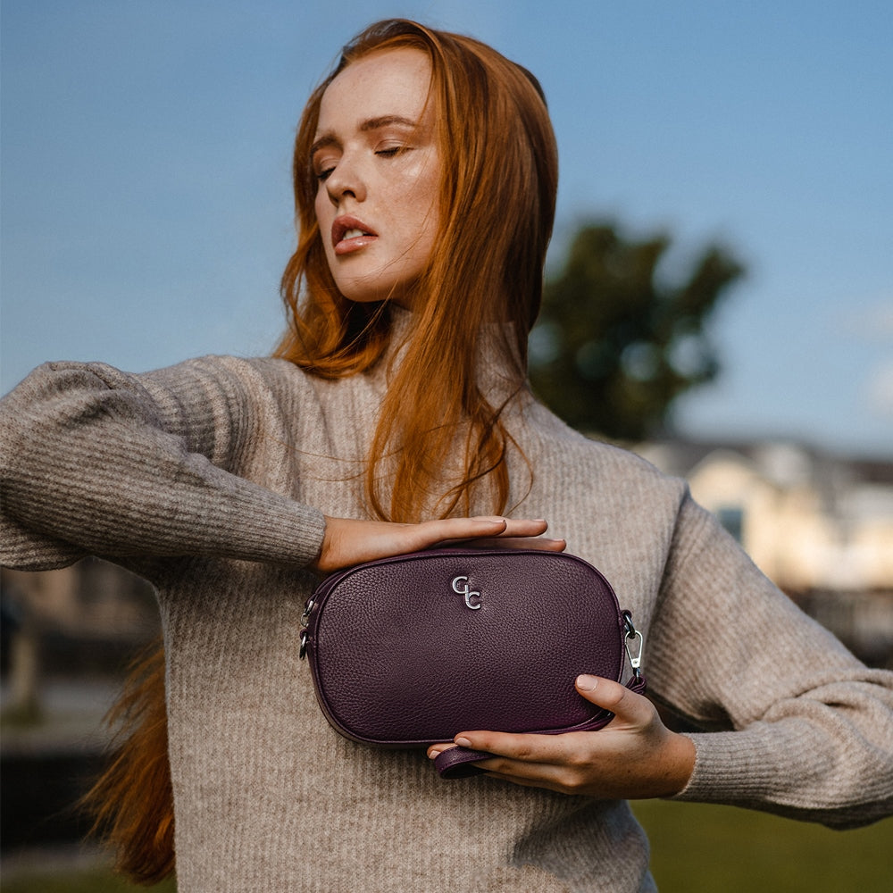 Galway Crystal Fashion Crossbody Bag for Women - Stylish Mulberry Leather Purse with Adjustable Strap, Perfect for Daily Use, Travel, and Shopping