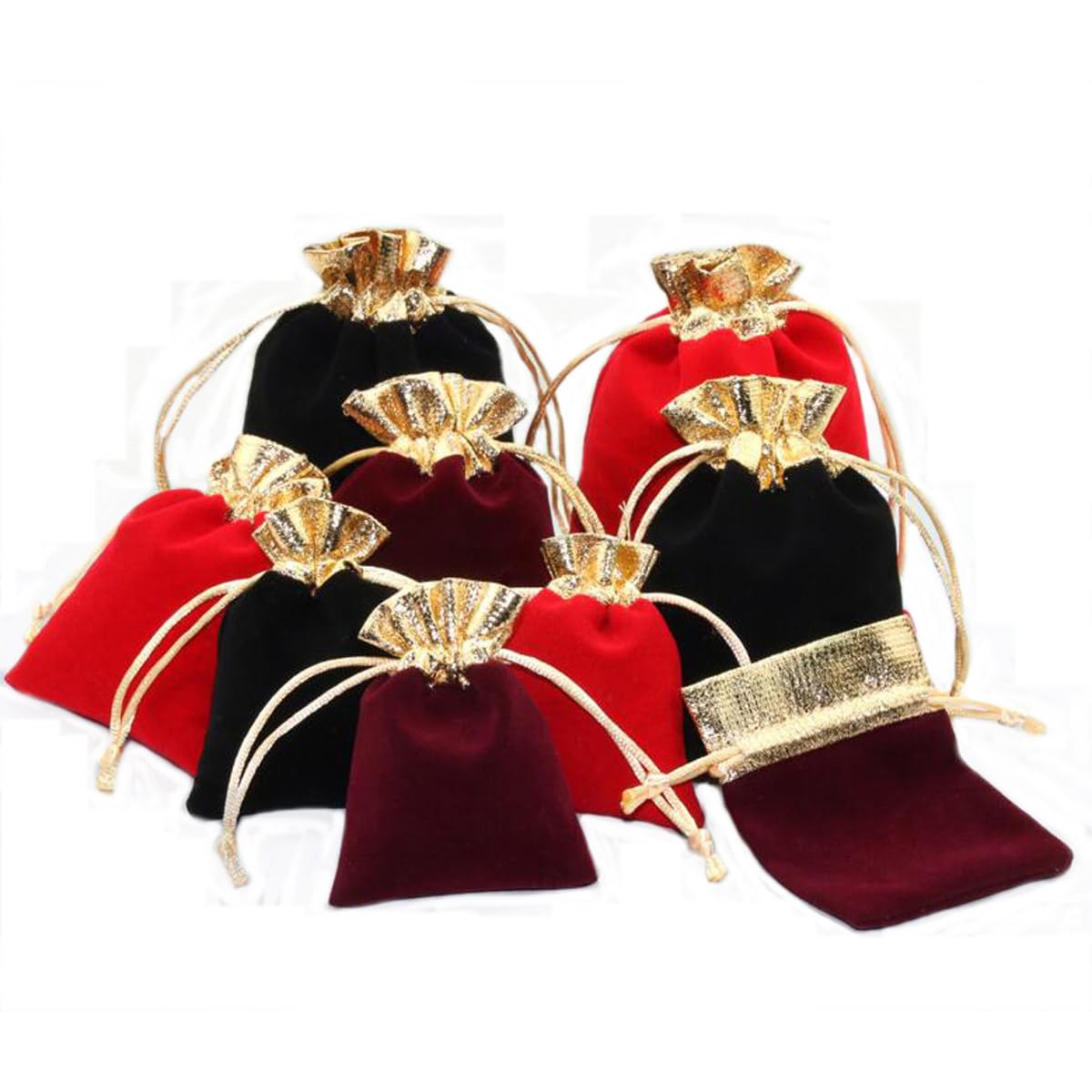 Snadulor 20-Pack Soft Velvet Drawstring Pouches - 5x6 Inch Jewelry Bags for Wedding Favors, Party Gifts, Candy Storage & Small Item Organization (Black) - Perfect for Bridal Shower, Birthday Party & Travel Accessories