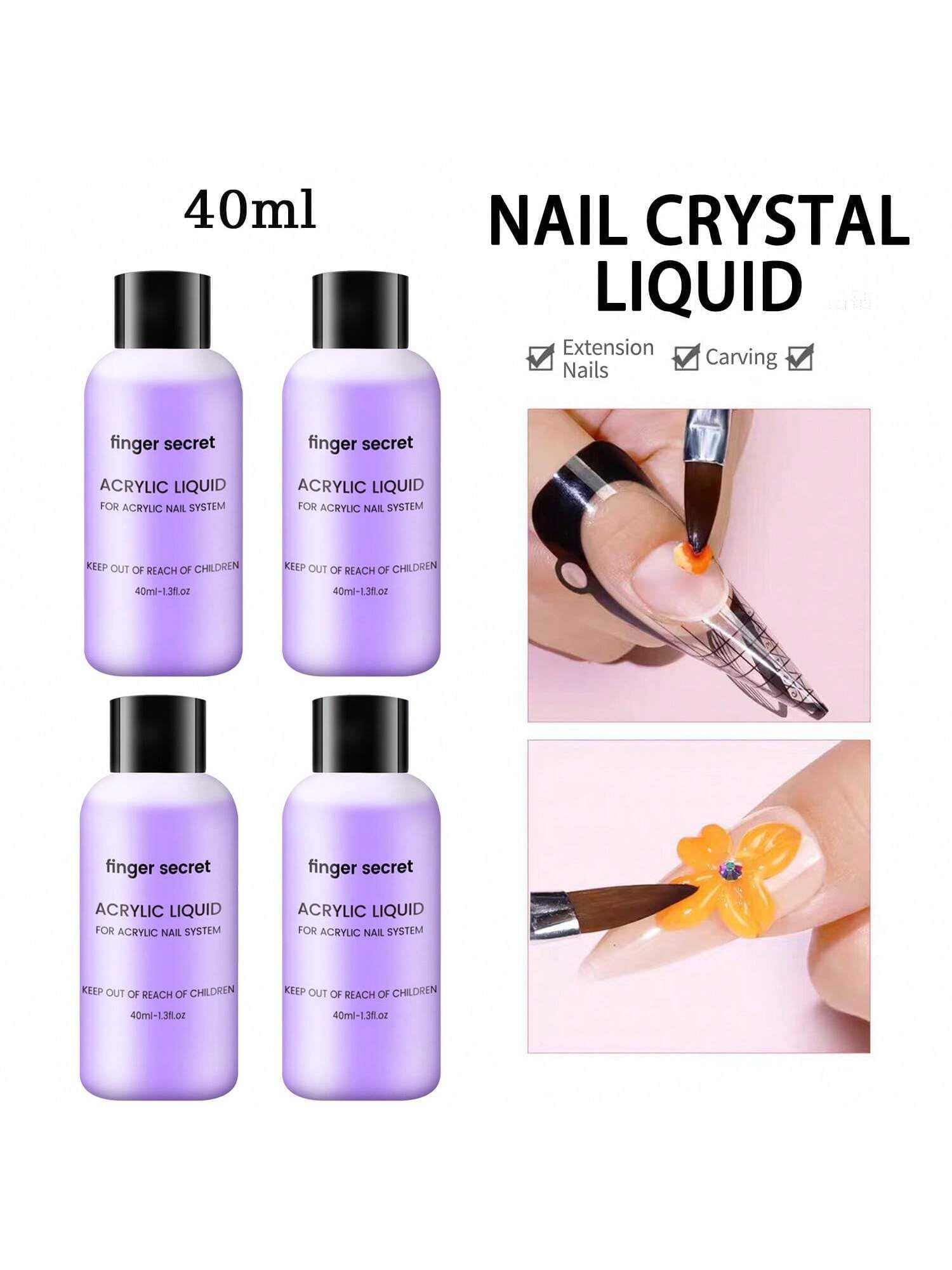 **2PCS Acrylic Monomer Liquid 40ml/1.3fl.oz - Professional Nail Extension Liquid for Acrylic Powder, DIY Nail Art & Manicure - Perfect for Salon, Home Use & Nail Enthusiasts**