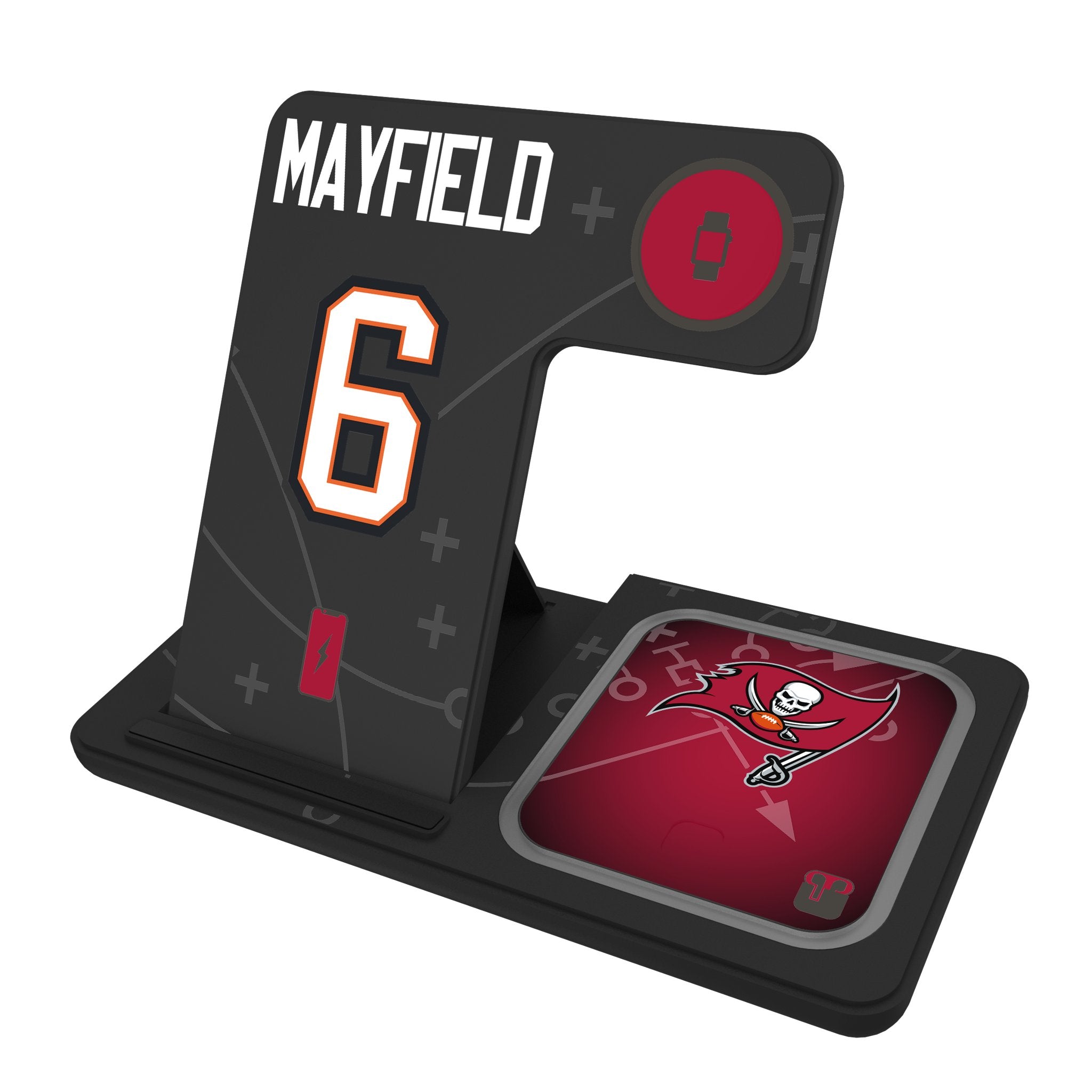 Baker Mayfield Tampa Bay Buccaneers 6-in-1 Fast Charging Station for iPhone, Android & AirPods - Perfect for Home, Office & Travel