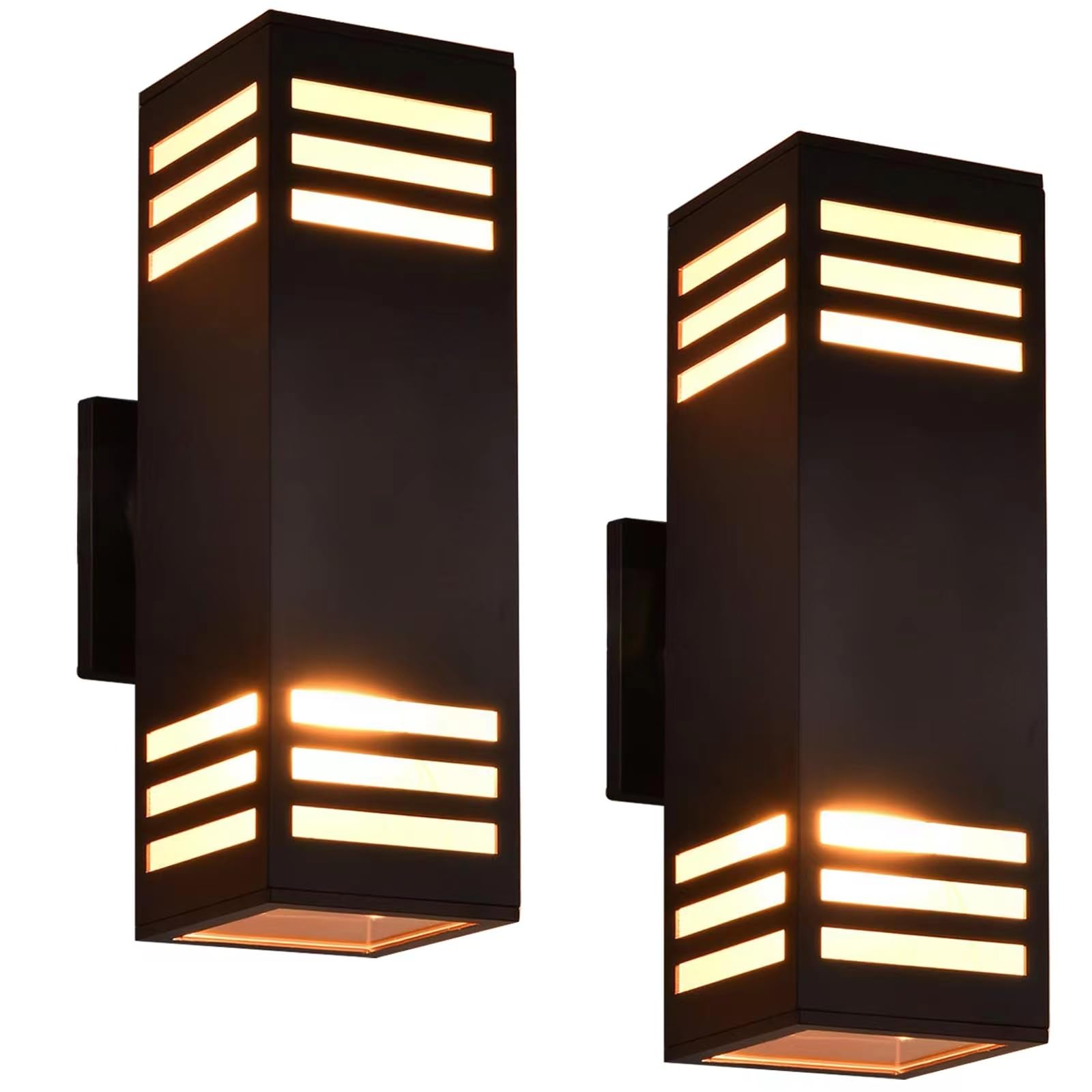 2 Pack Modern Outdoor Wall Lights - IP65 Waterproof Porch Lights for House Exterior, Oil Rubbed Bronze Aluminum Fixture for Garage & Garden - Perfect for Patio, Deck, and Entryway Lighting