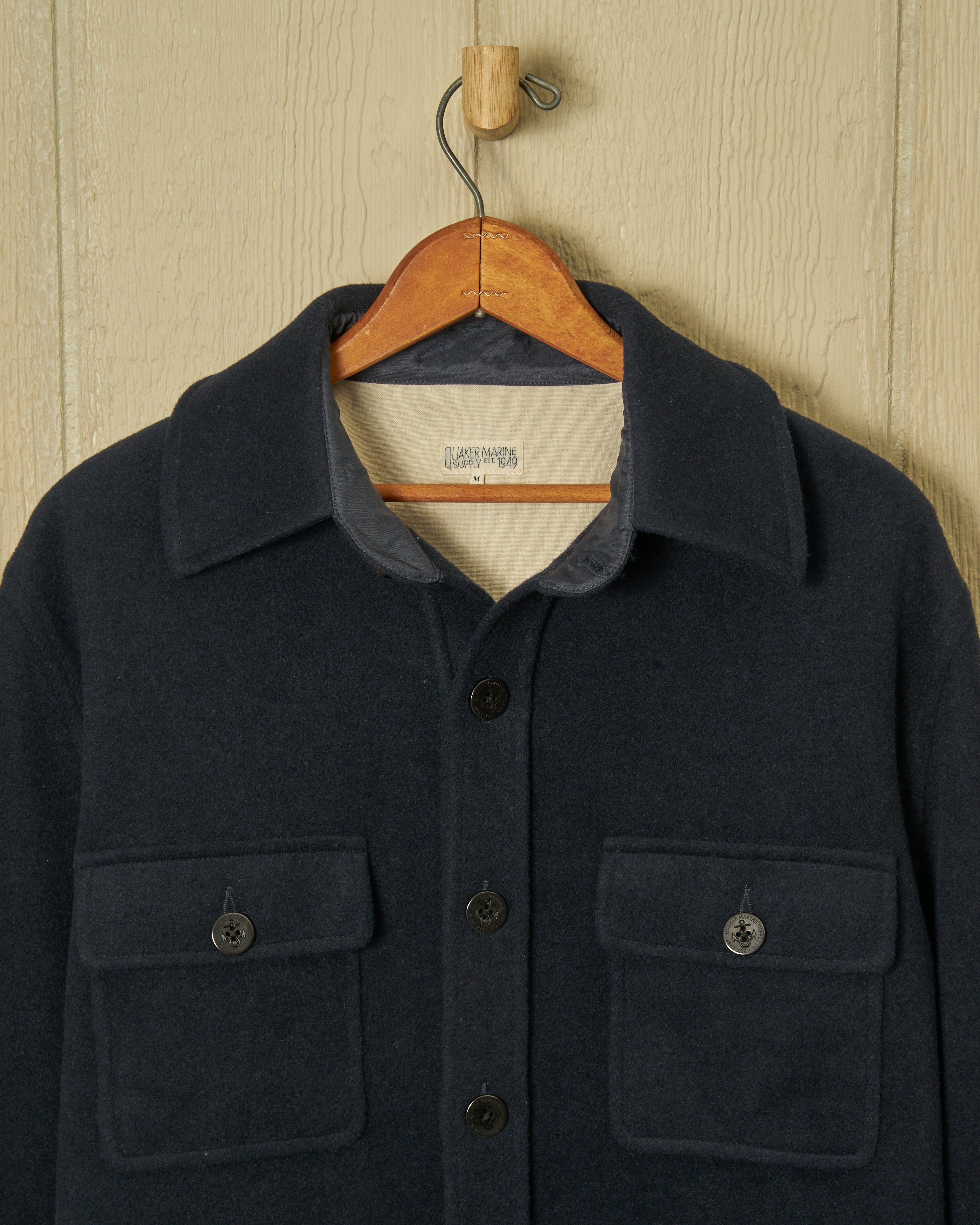 CPO Shirt Jacket for Men - Navy Blue Wool Blend Military Style Outerwear | Warm & Durable Fall Winter Layering Piece for Outdoor Work & Casual Wear