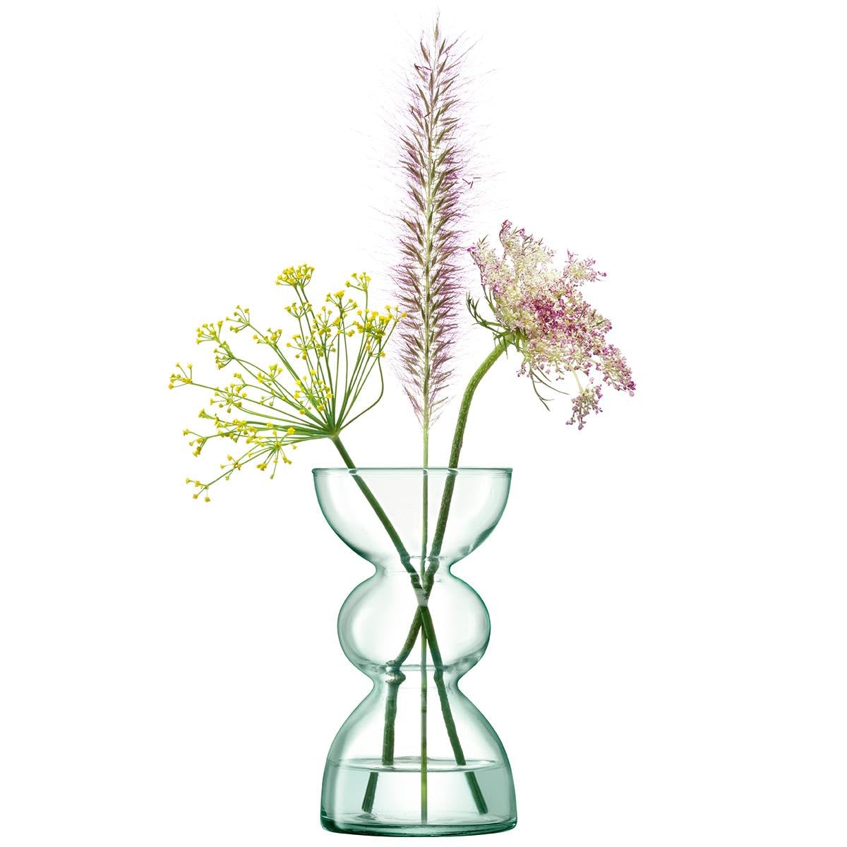 Eco-Friendly Canopy Trio Vase Set - 13cm Tall Recycled Glass Home Decor for Centerpieces, Wedding Decor & Living Room Accents