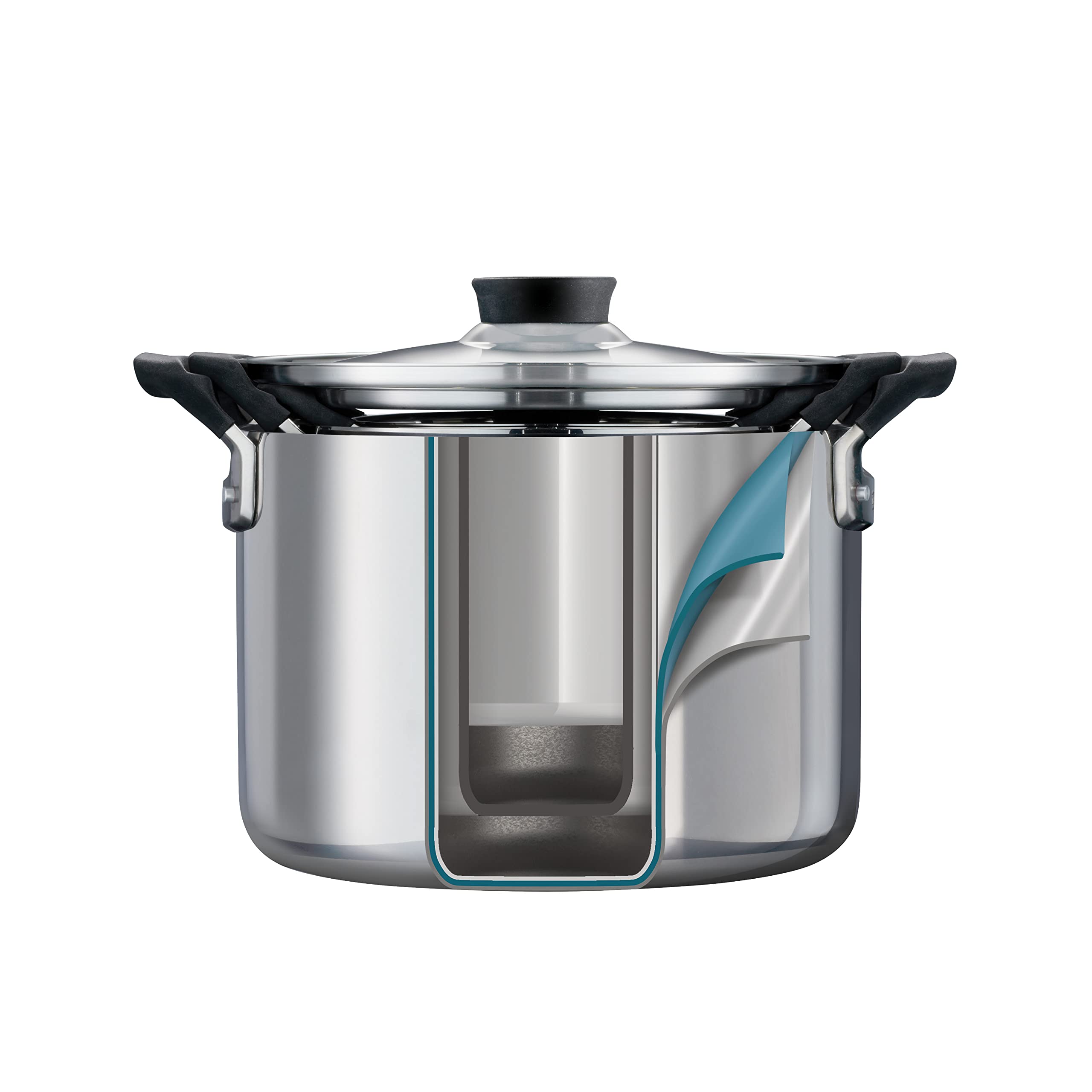 Tramontina 6-Piece Stainless Steel Tri-Ply Clad Cookware Set with Sauce Pan & Stock Pot - 80116/048DS | Nesting Design Saves Space | Perfect for Soups, Stews & Family Cooking