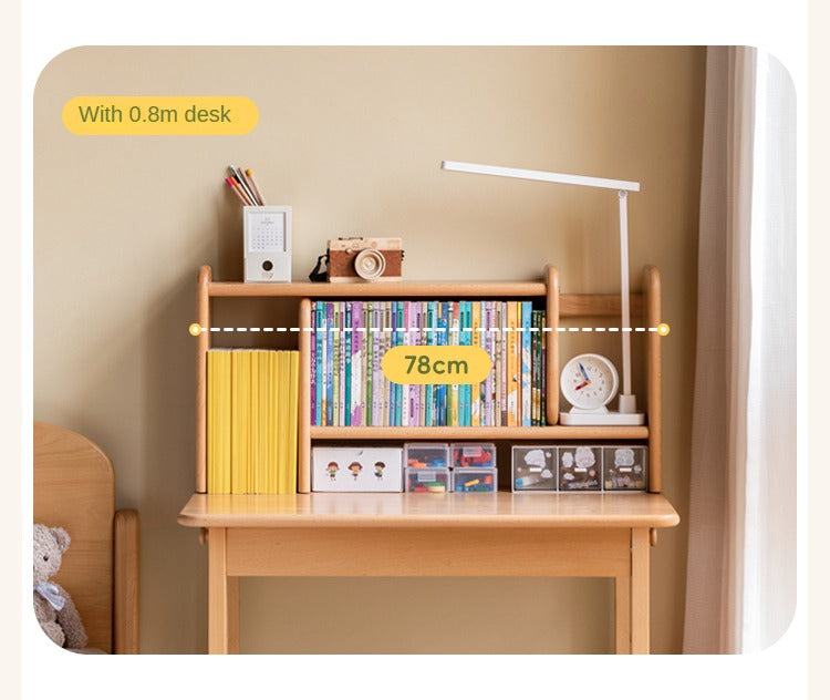 Solid Wood Kids Bookshelf - Beech, Oak, Poplar - Multi-Functional Storage Shelf for Bedroom, Playroom & Nursery Organization