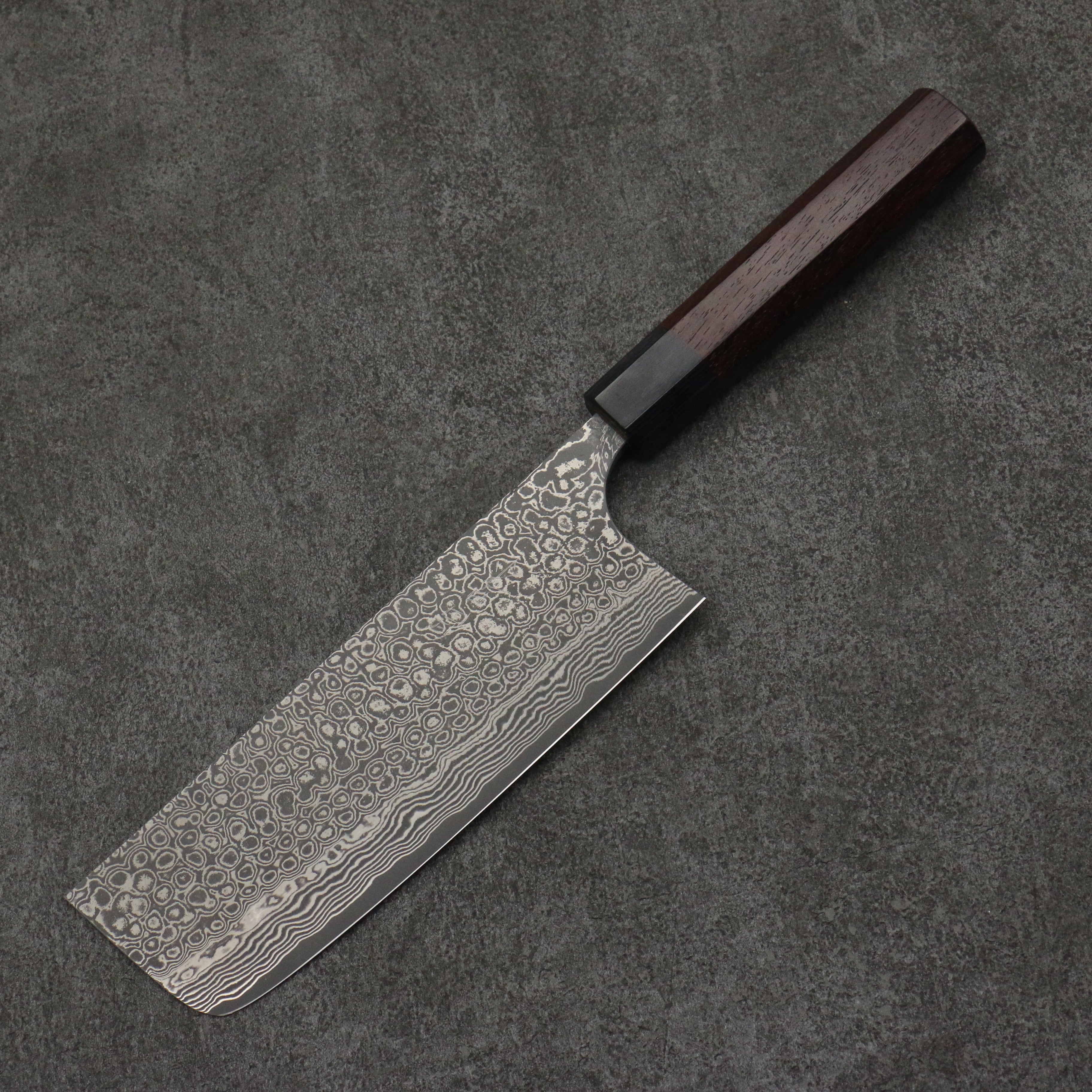 Masakage Kumo VG10 Damascus Nakiri Knife 165mm - Japanese Chef Knife with Rosewood Handle - Perfect for Slicing Vegetables, Herbs & Sushi Preparation